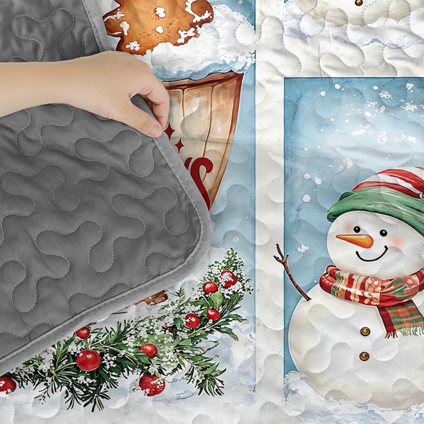 Pajabear Quilt 3-Piece Set Merry Snowman