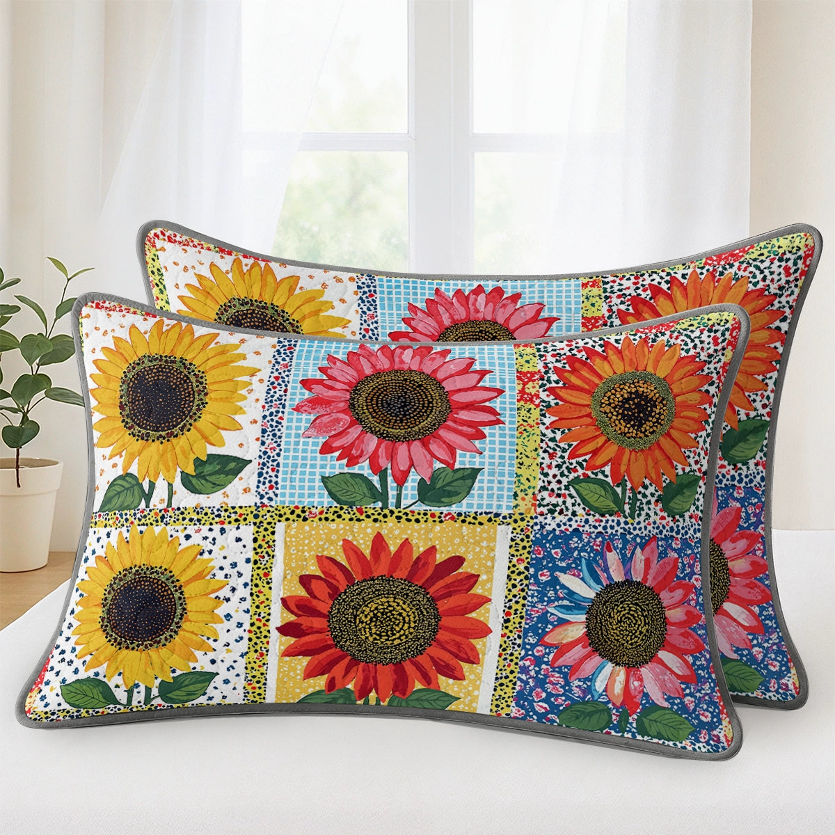 Pajabear Quilt 3-Piece Set Glamorous Sunflowers