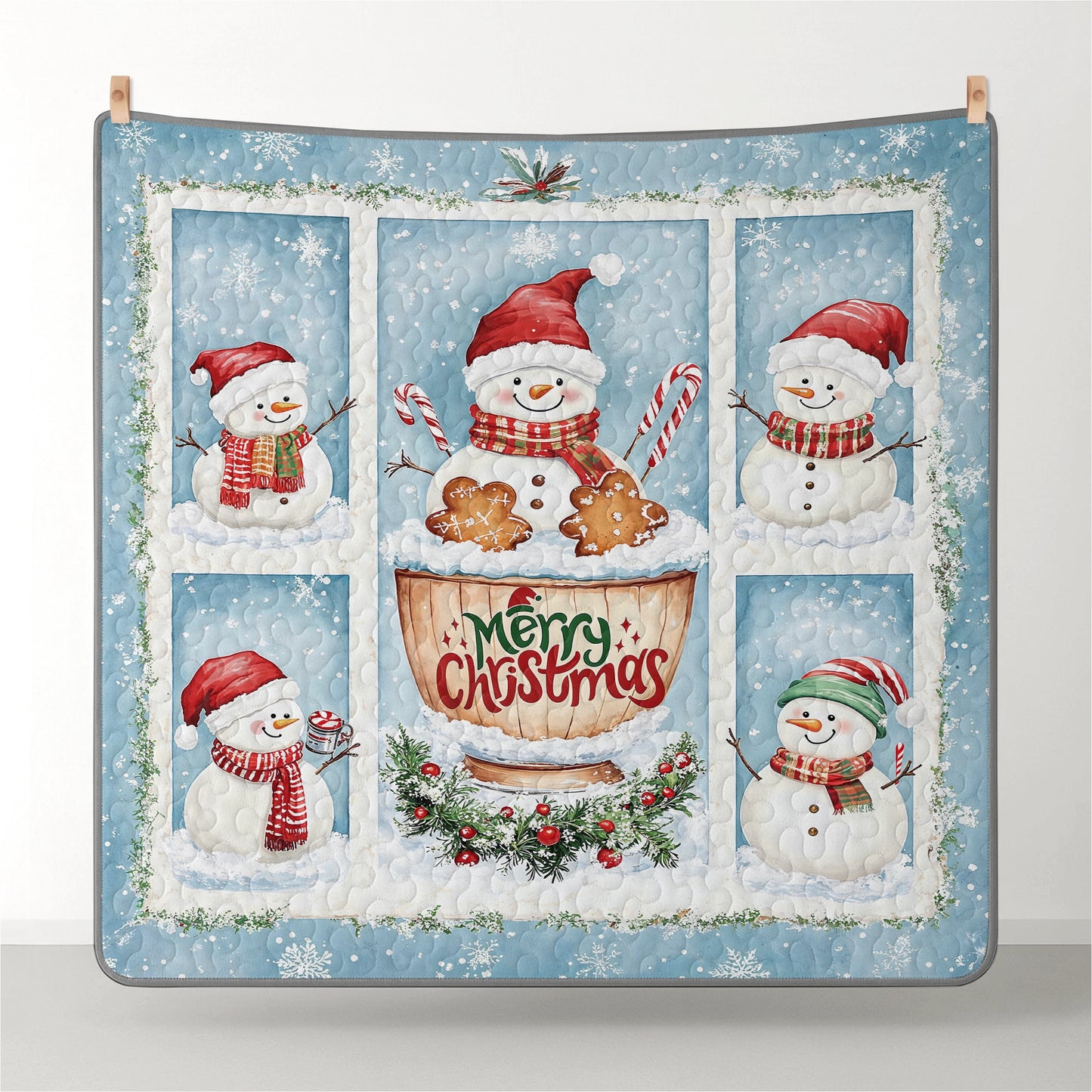 Pajabear Quilt 3-Piece Set Merry Snowman