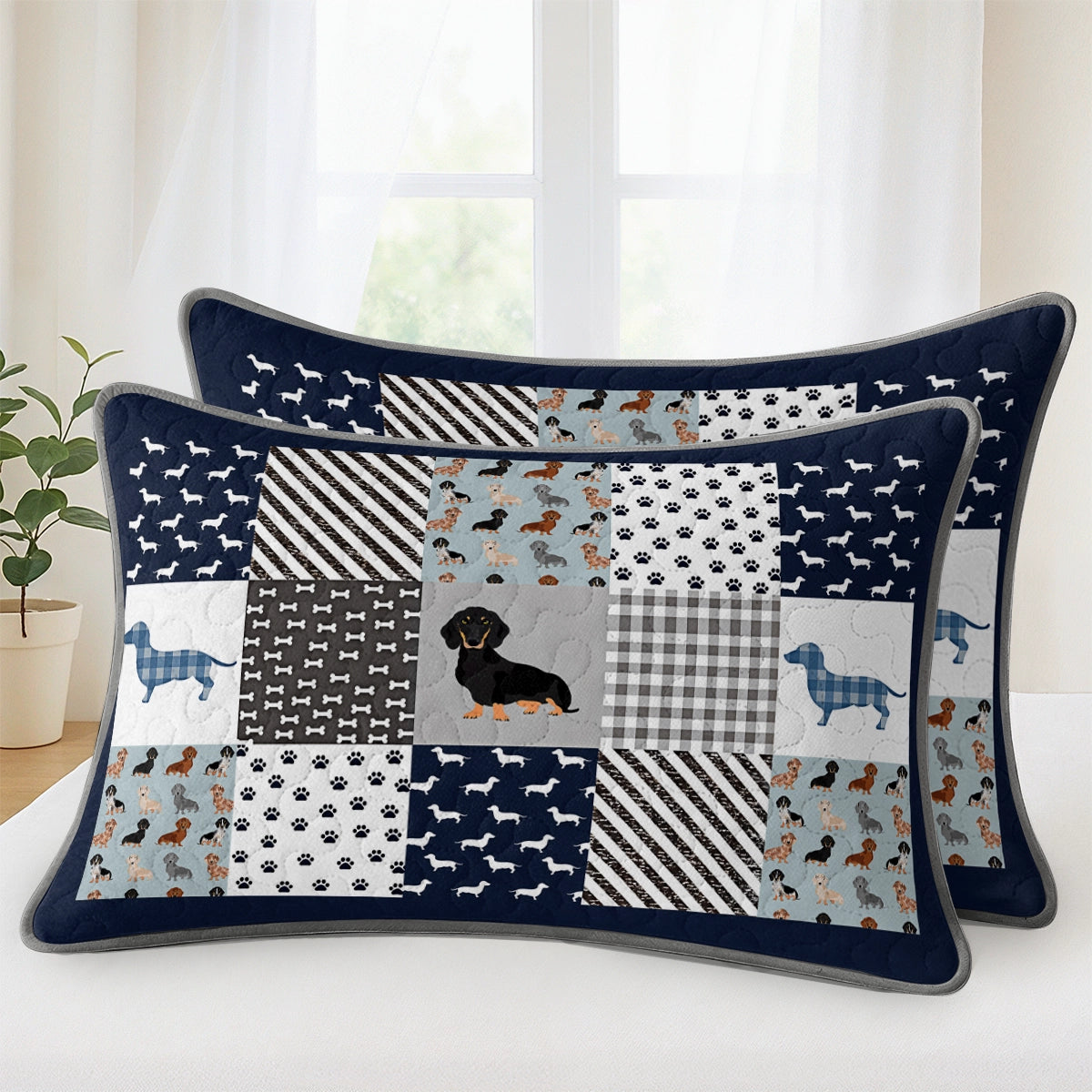 Pajabear Quilt 3-Piece Set Dachshund Delight
