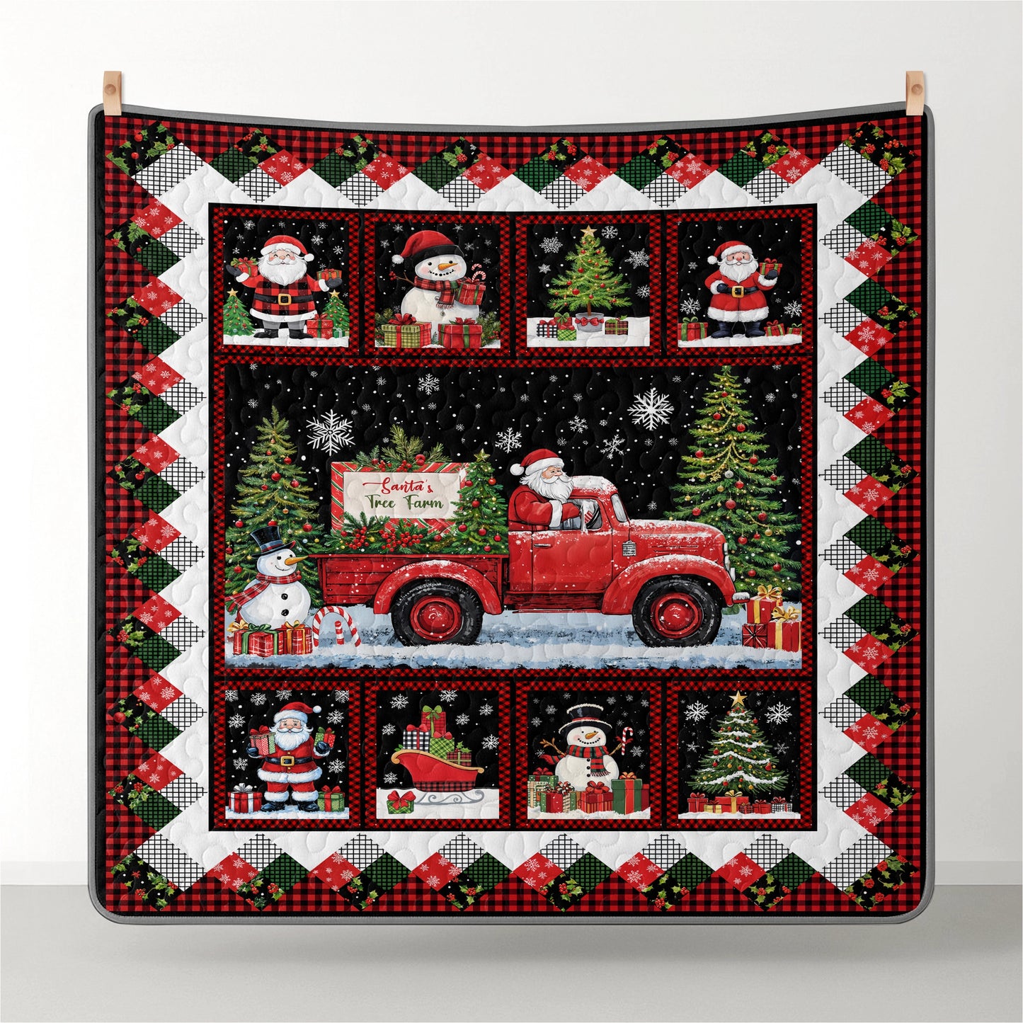 Pajabear Quilt 3-Piece Set Santa's Tree Farm