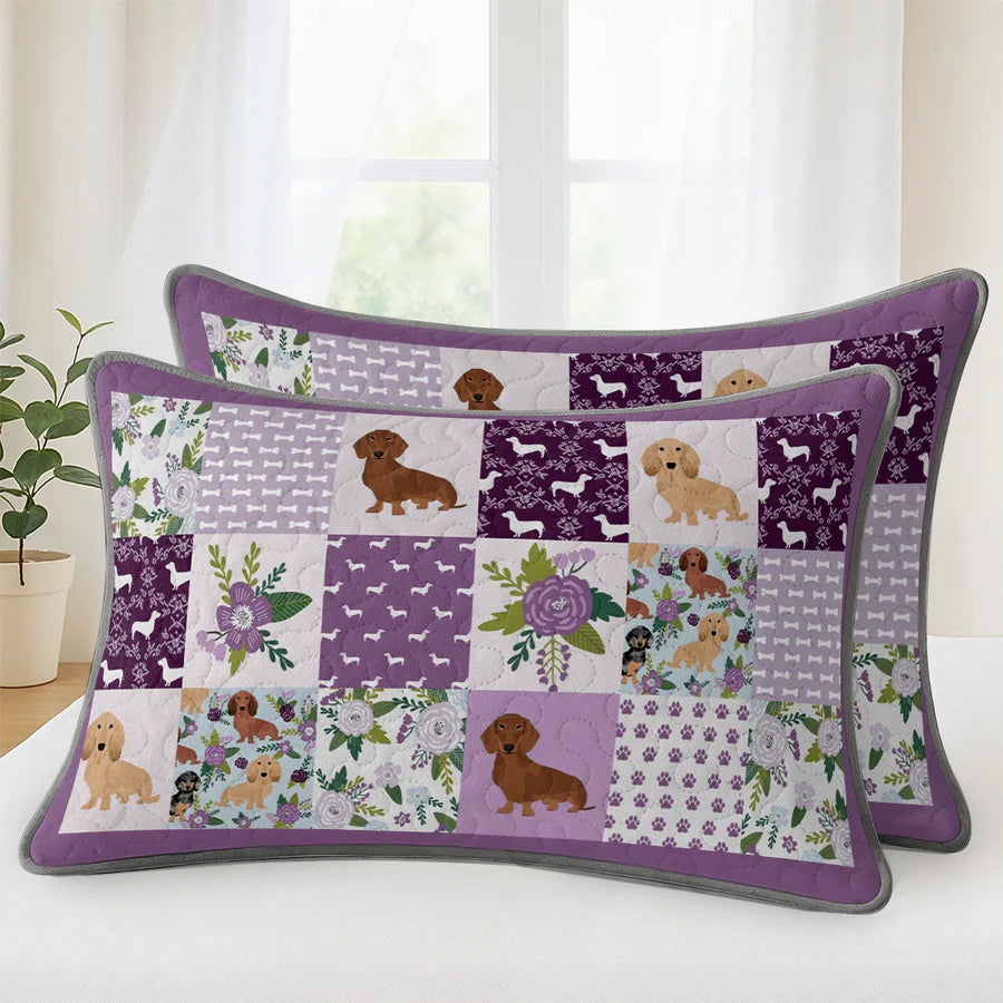 Pajabear Quilt 3-Piece Set Purple Paw Parade