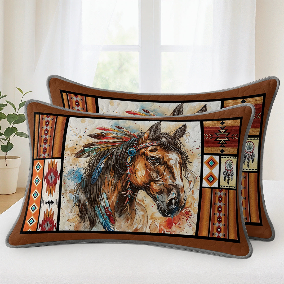 Pajabear Quilt 3-Piece Set Tribal Horse