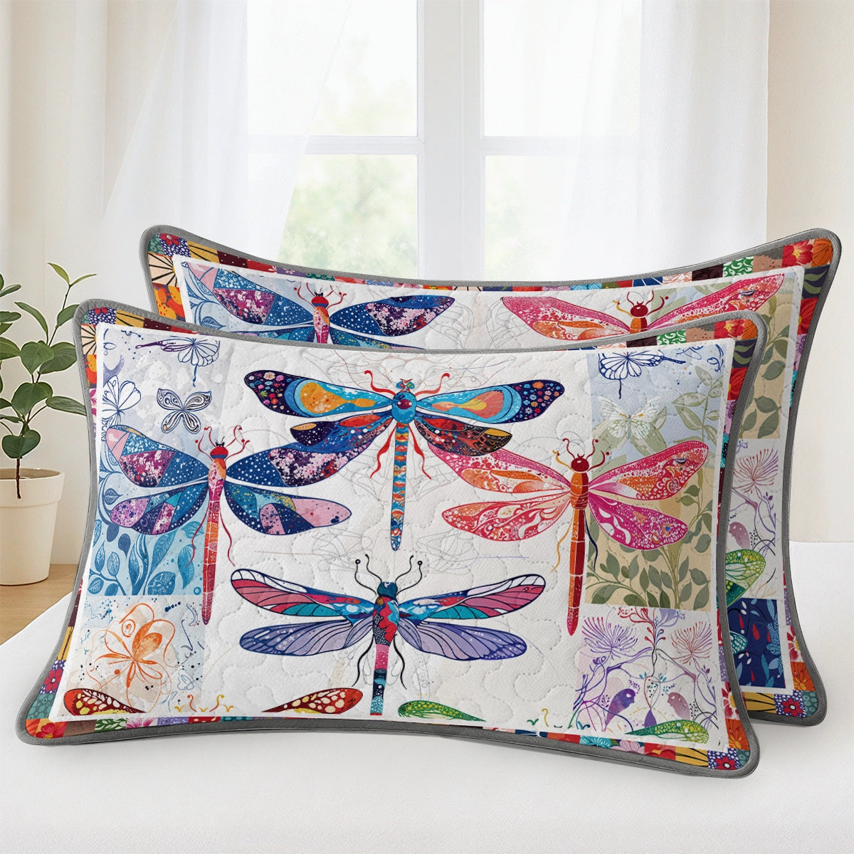 Pajabear Quilt 3-Piece Set Vibrant Dragonfly