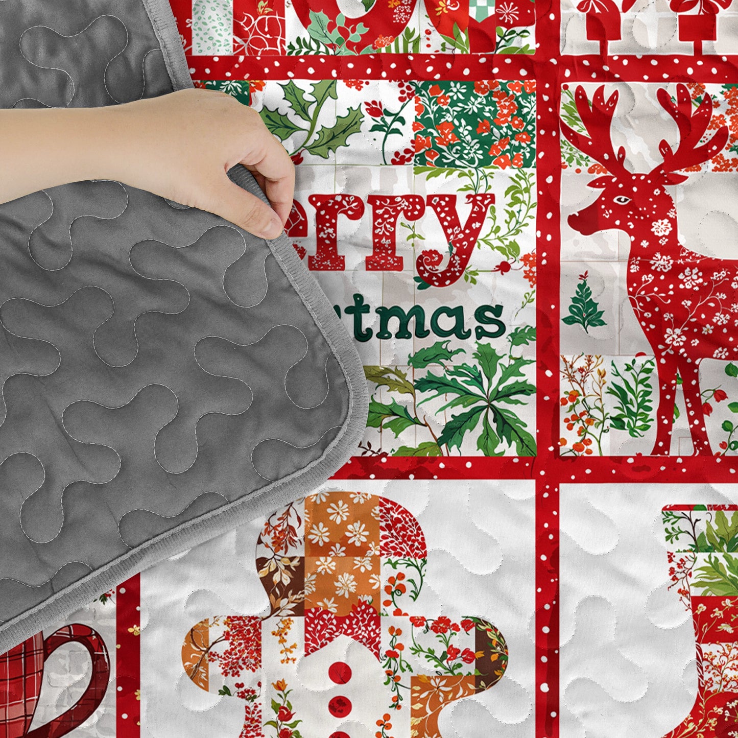 Pajabear Quilt 3-Piece Set Merry Christmas