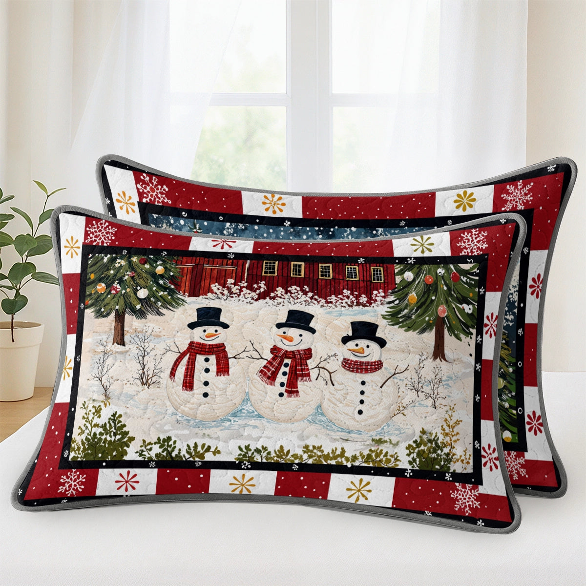 Pajabear Quilt 3-Piece Set Country Christmas Charm