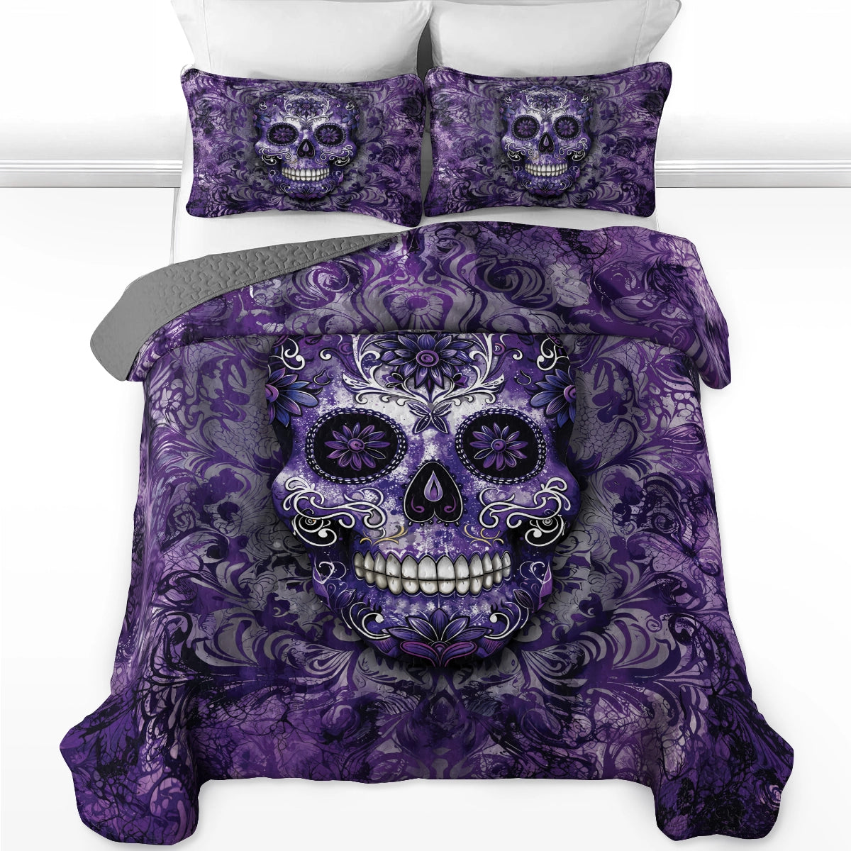 Pajabear Quilt 3-Piece Set Gorgeous Mandala Skull