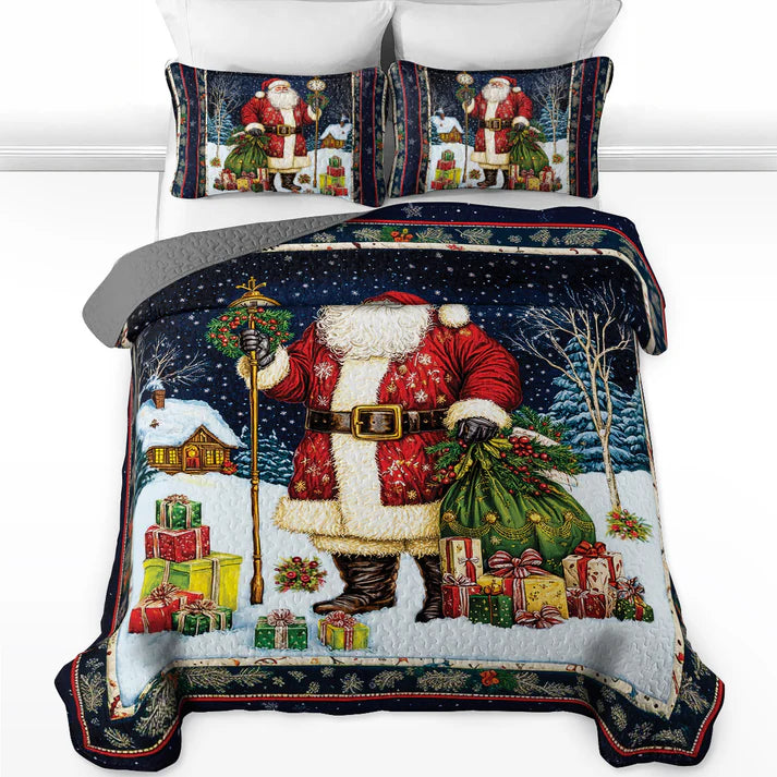 Pajabear Quilt 3-Piece Set Santa's Midnight Gift Delivery