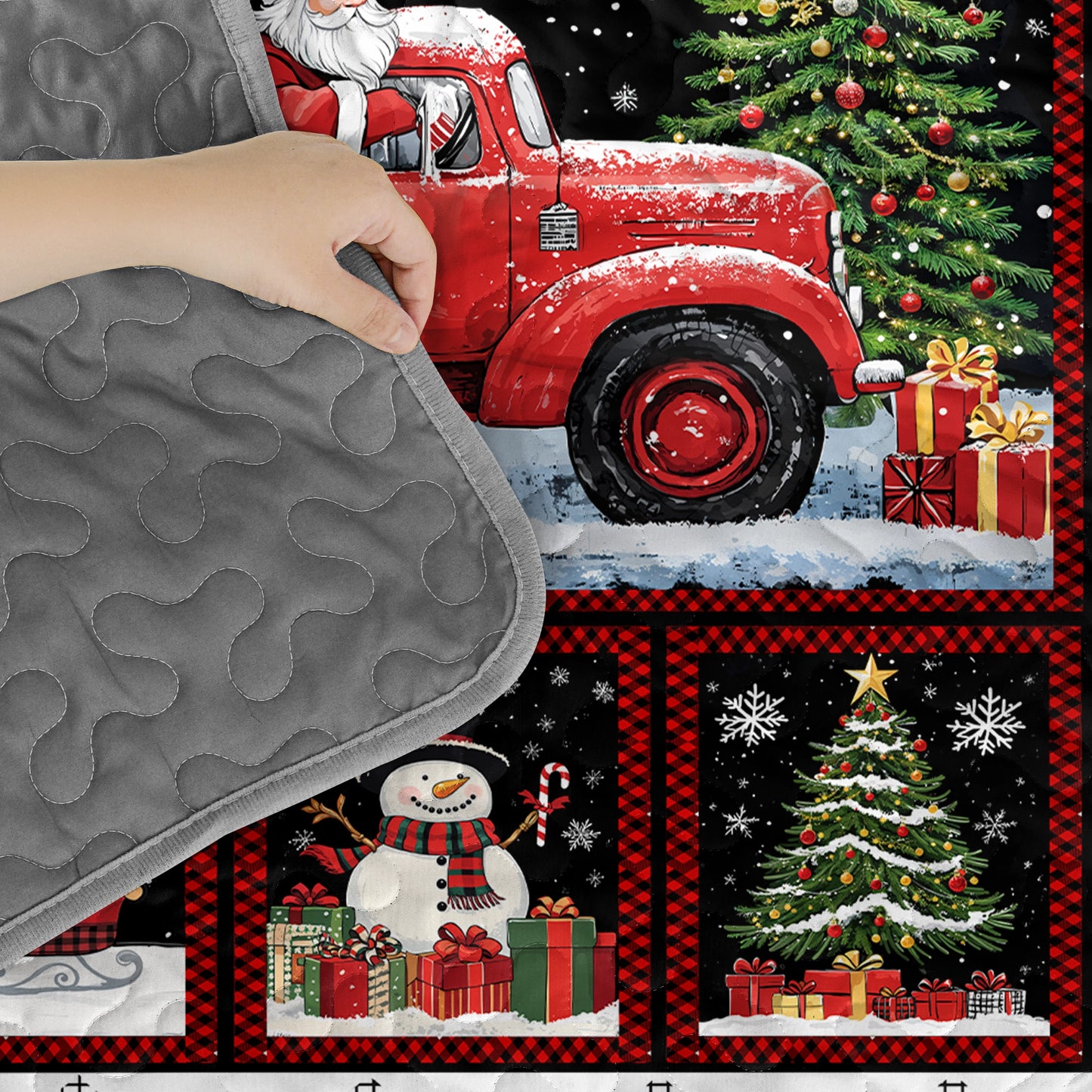 Pajabear Quilt 3-Piece Set Santa's Tree Farm