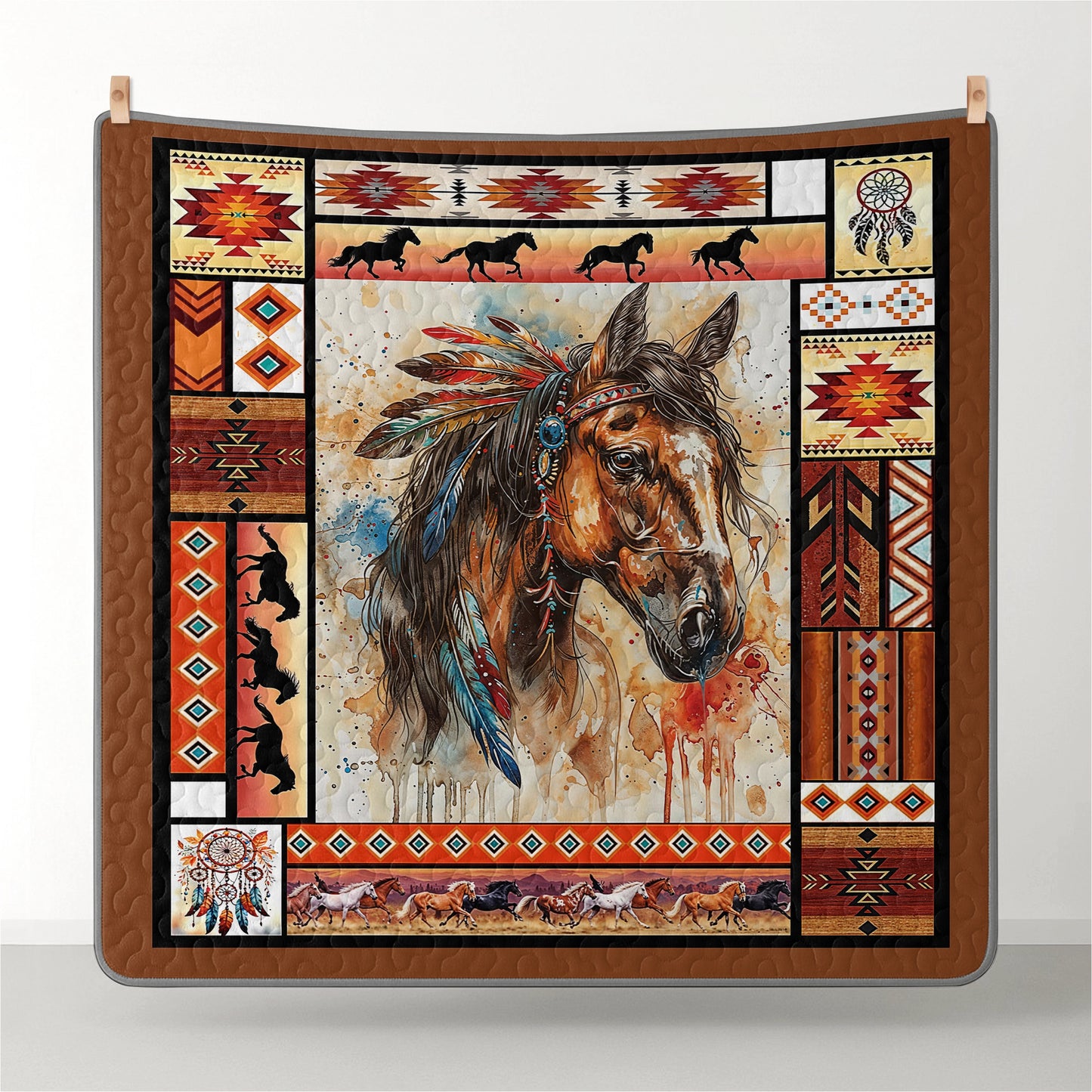 Pajabear Quilt 3-Piece Set Tribal Horse