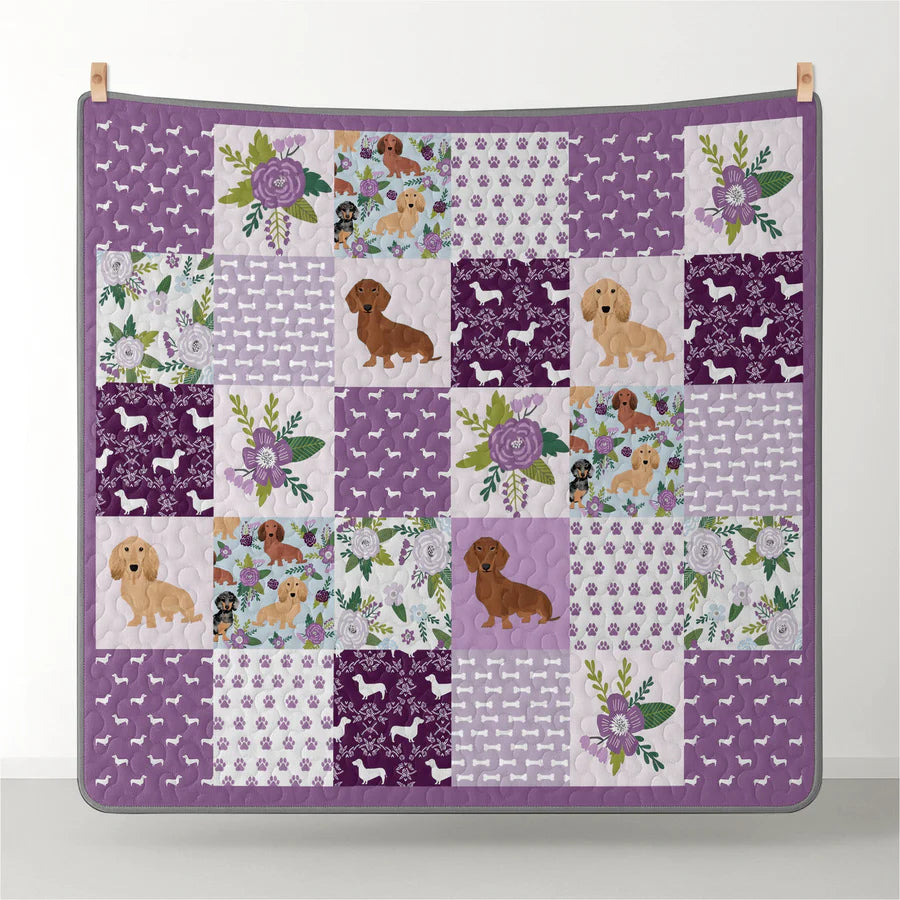 Pajabear Quilt 3-Piece Set Purple Paw Parade