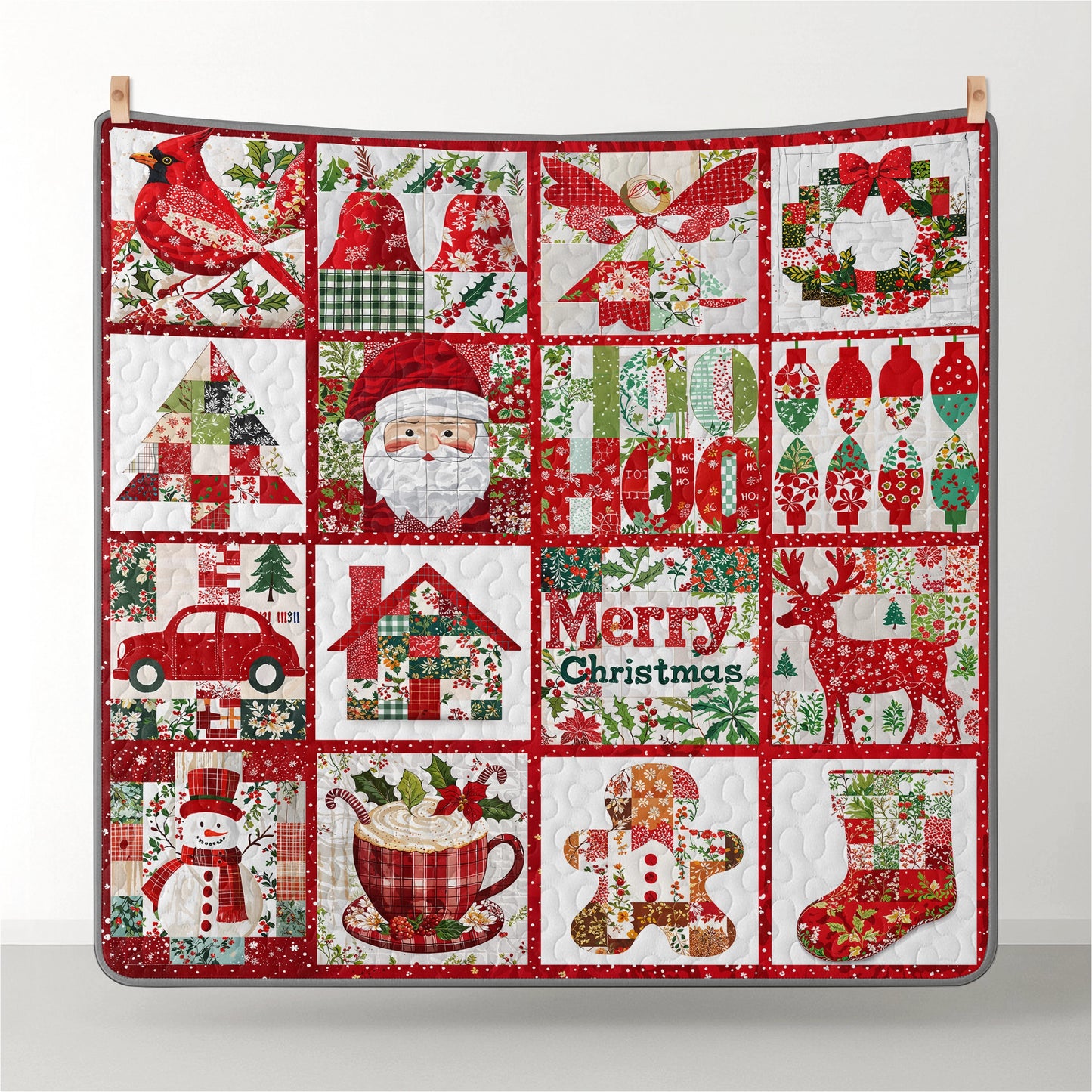 Pajabear Quilt 3-Piece Set Merry Christmas
