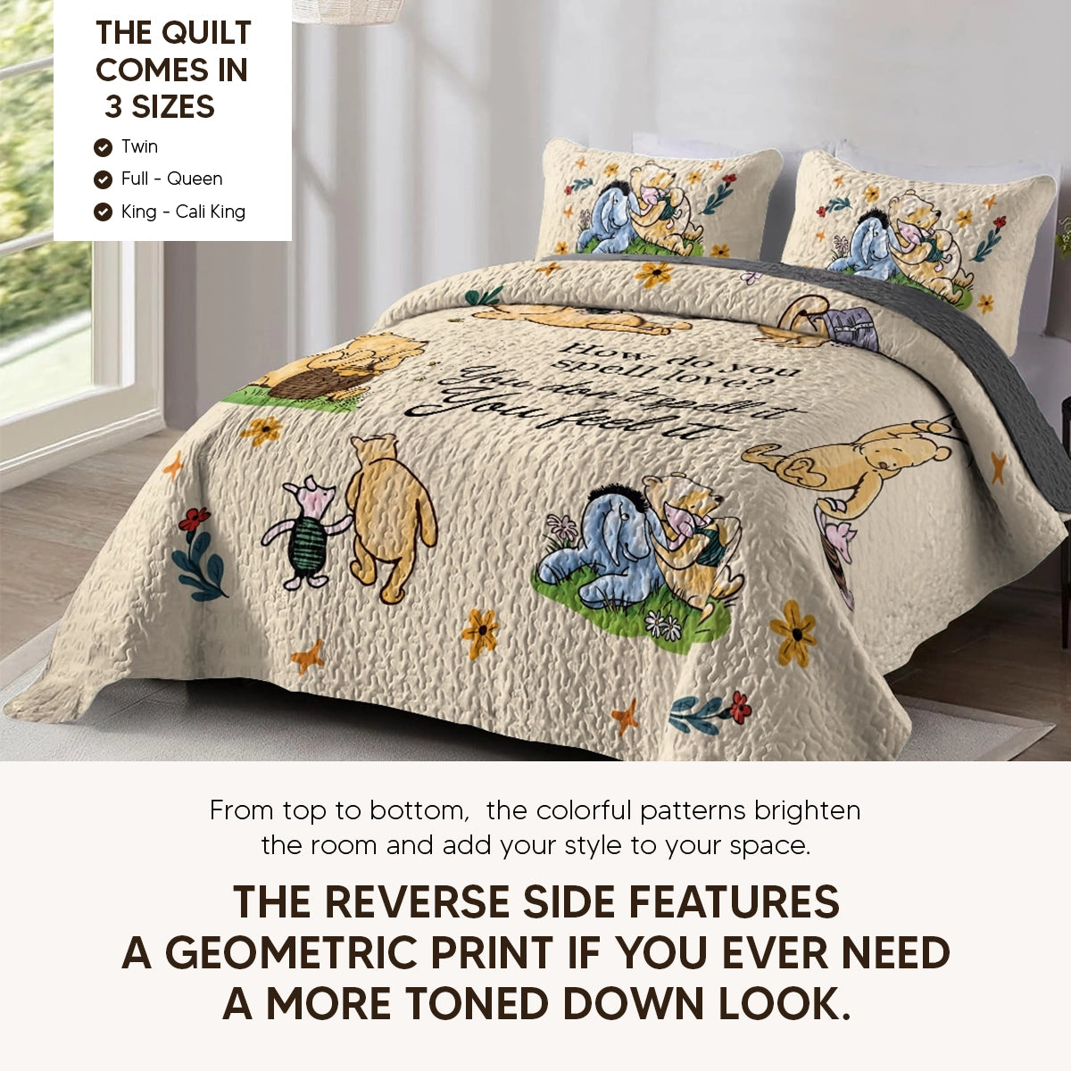 Pajabear Quilt 3-Piece Set Pooh The Love