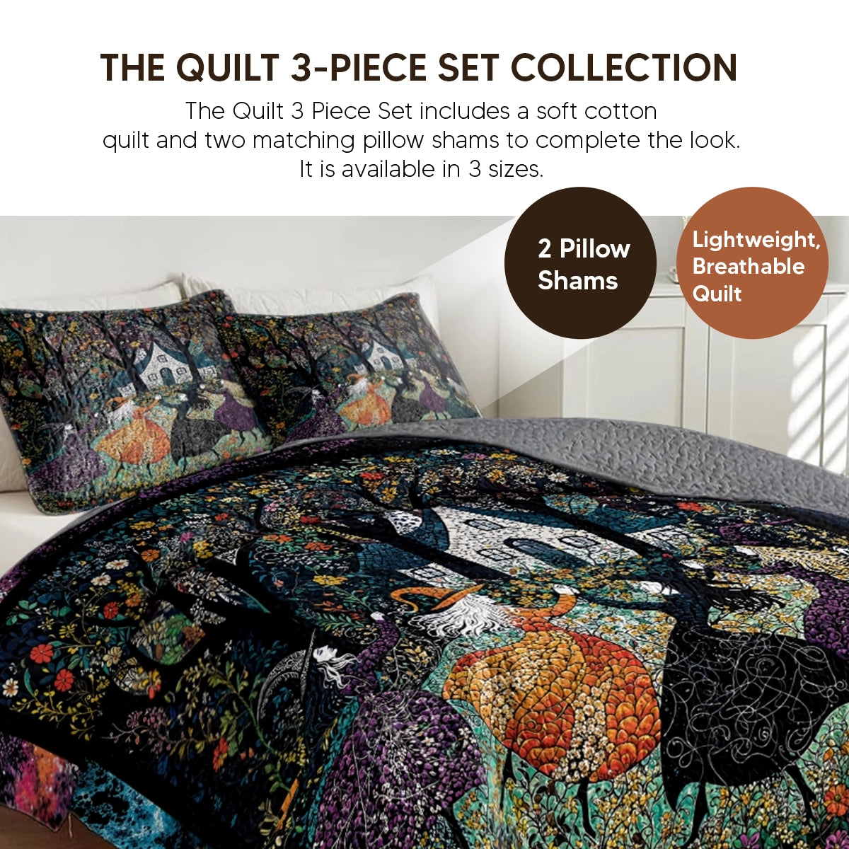 Pajabear Quilt 3-Piece Set Beautiful Witchy Woman