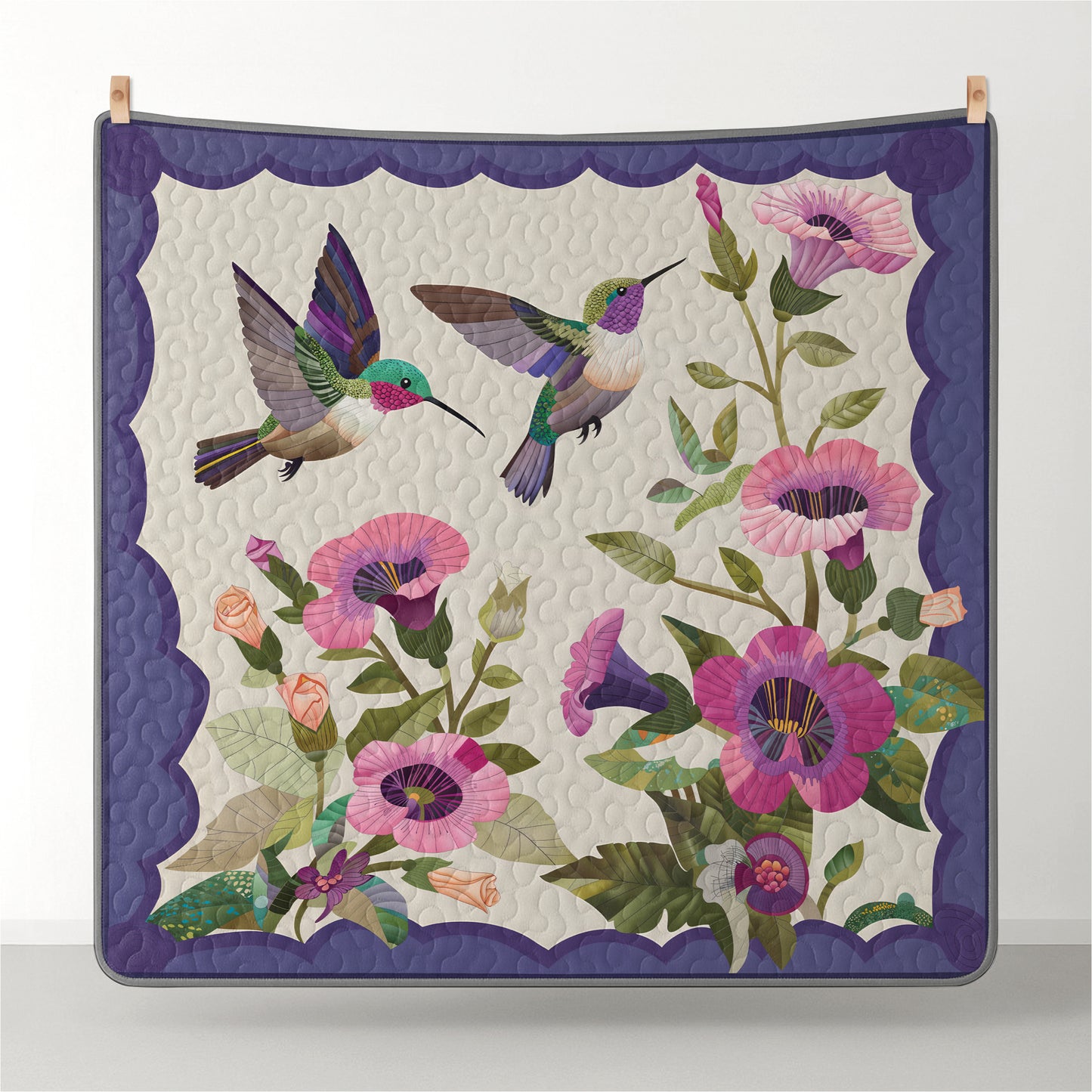 Pajabear Quilt 3-Piece Set Hummingbird Garden