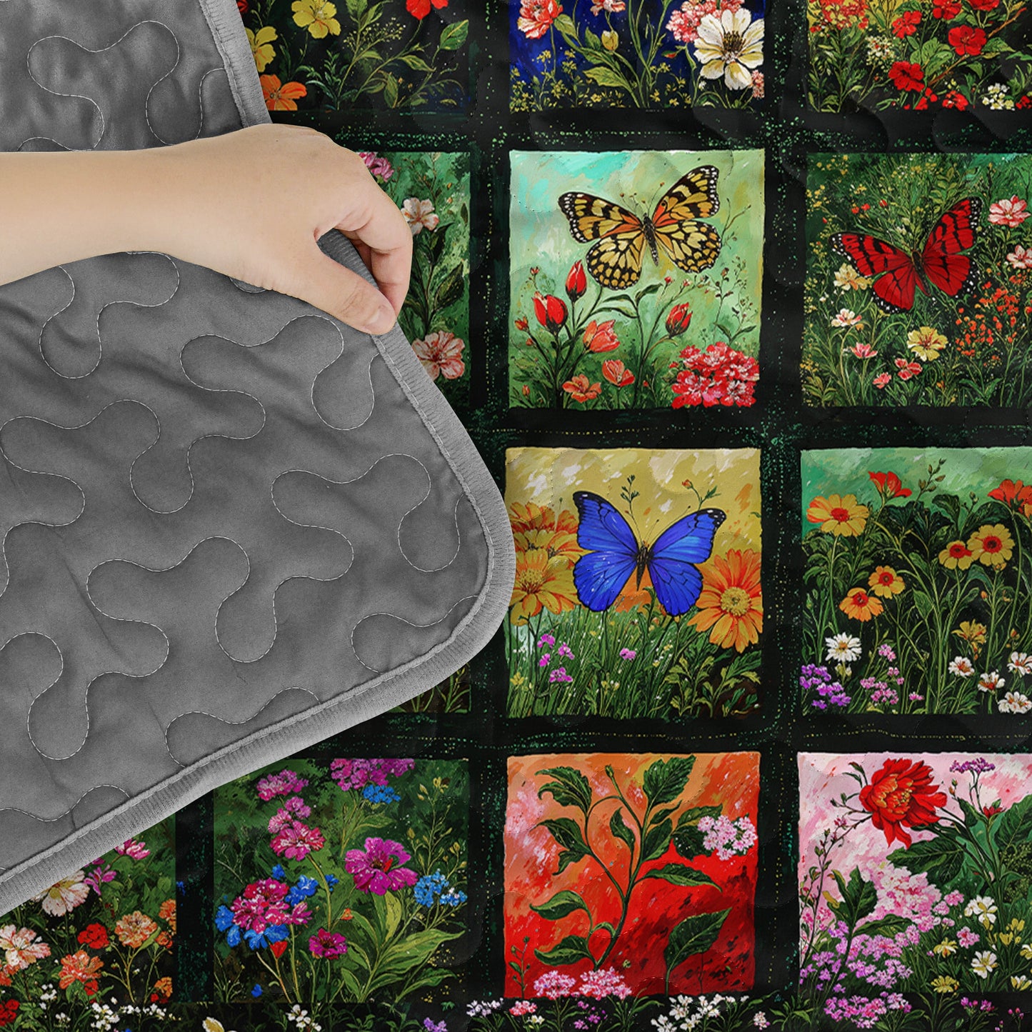 Pajabear Quilt 3-Piece Set Butterfly Garden