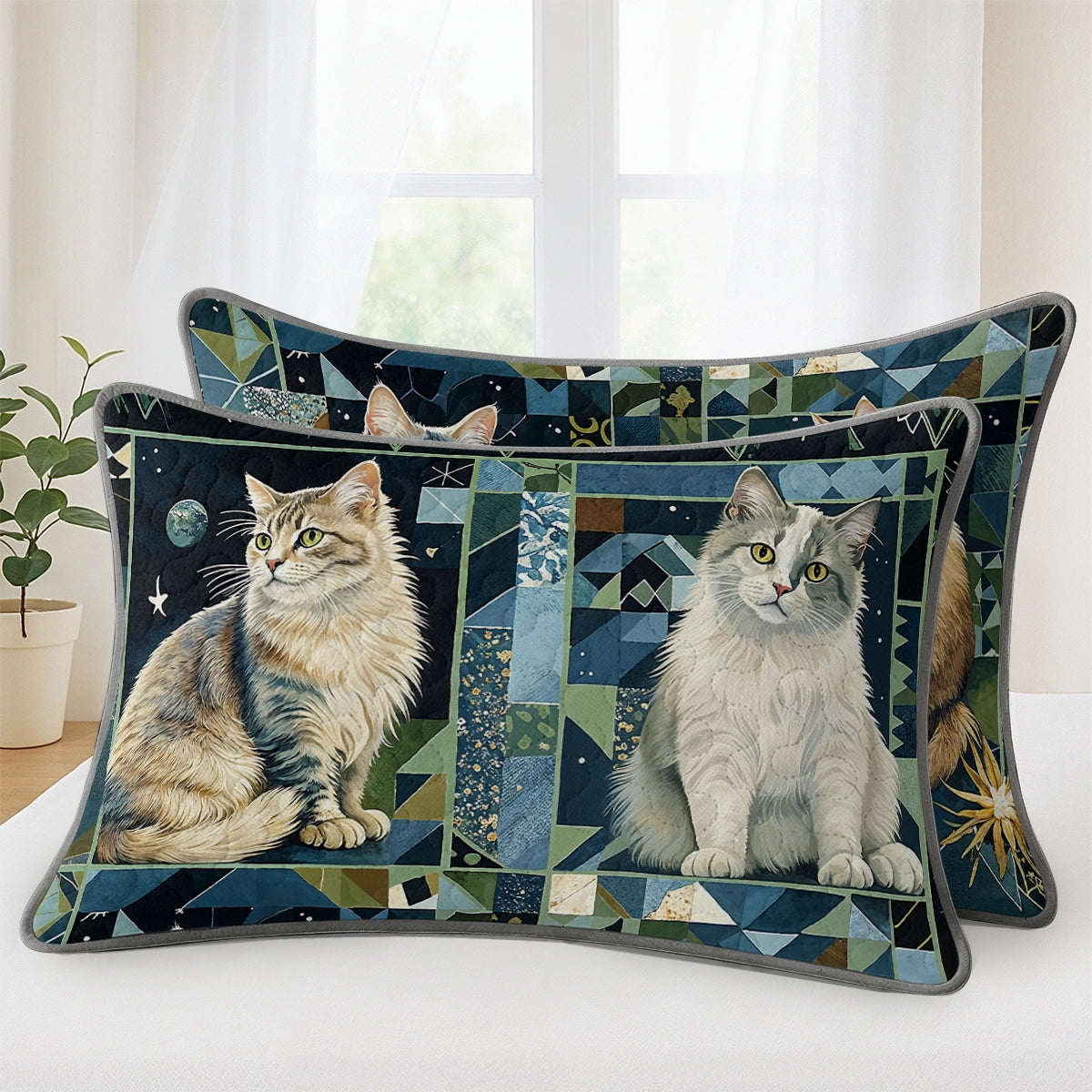 Pajabear Quilt 3-Piece Set Cat Purrfect Companions