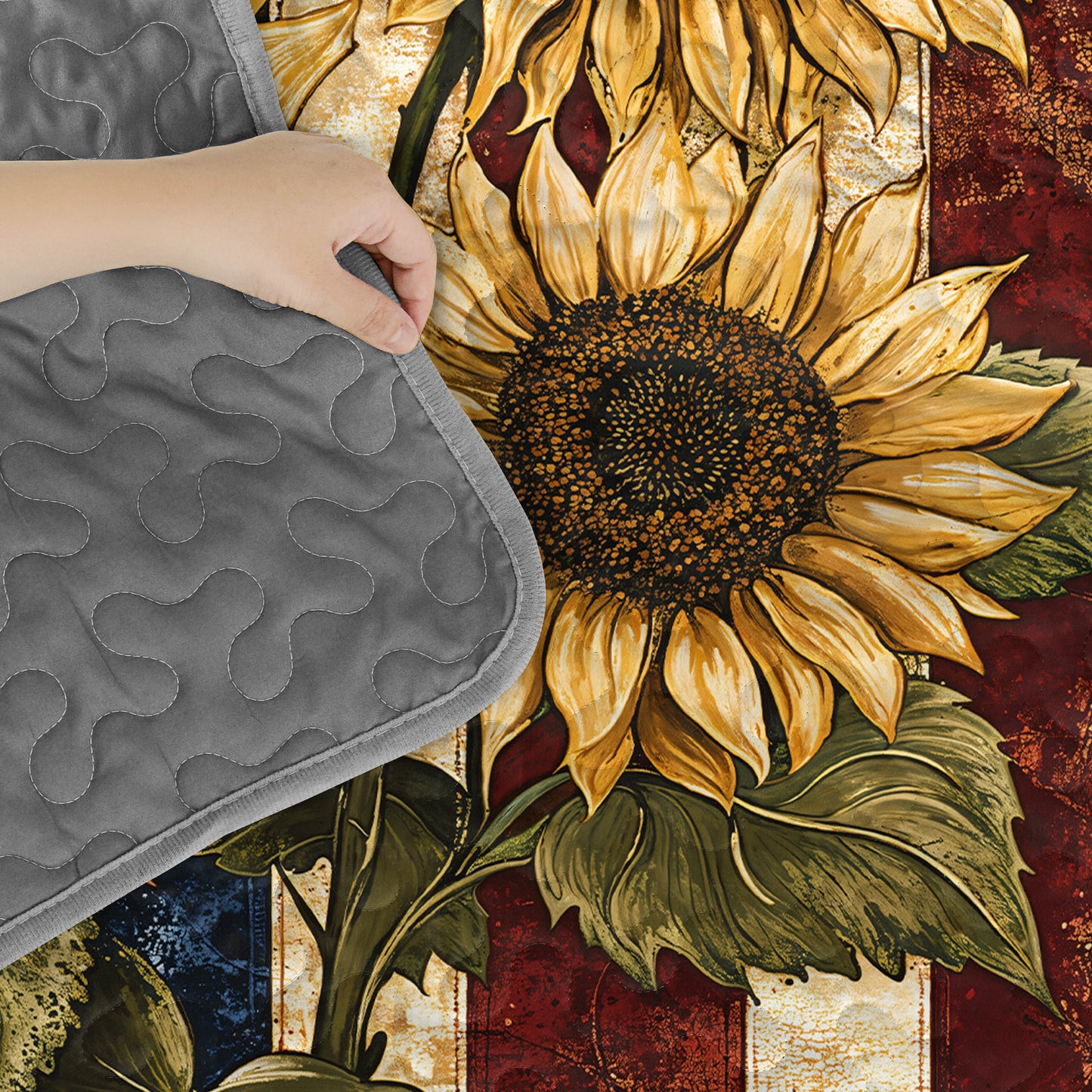 Pajabear Quilt 3-Piece Set American Sunflower