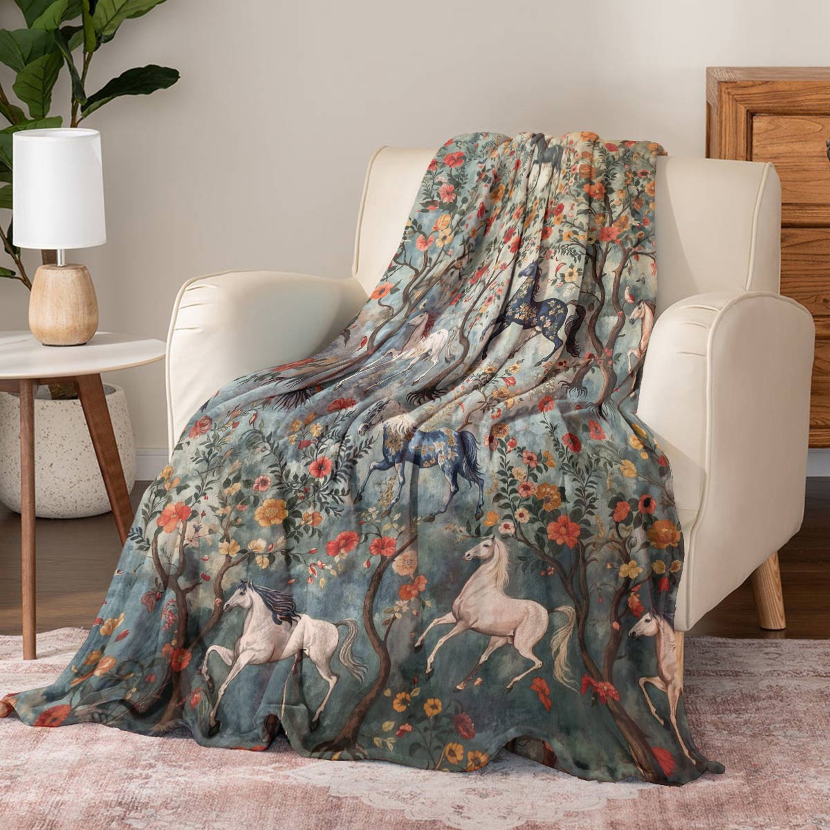 Pajabear Fleece Blanket Mystical Steeds