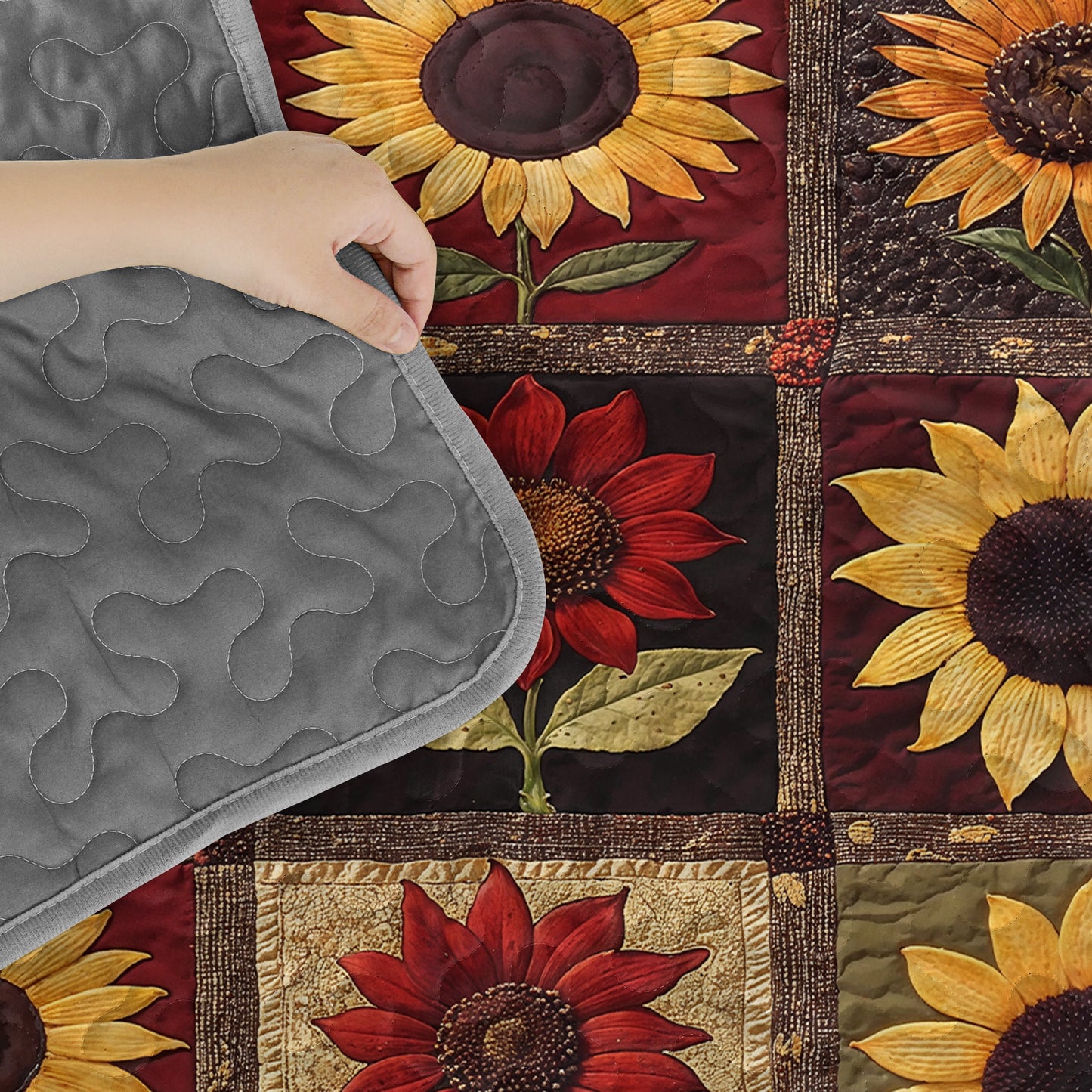 Pajabear Quilt 3-Piece Set Modest Sunflowers