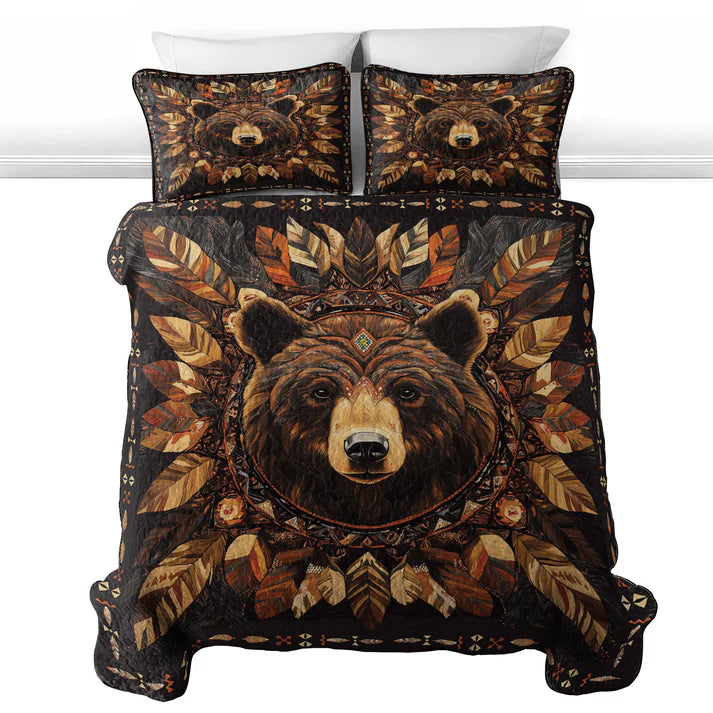 Pajabear Quilt 3-Piece Set Bear Totem Dream