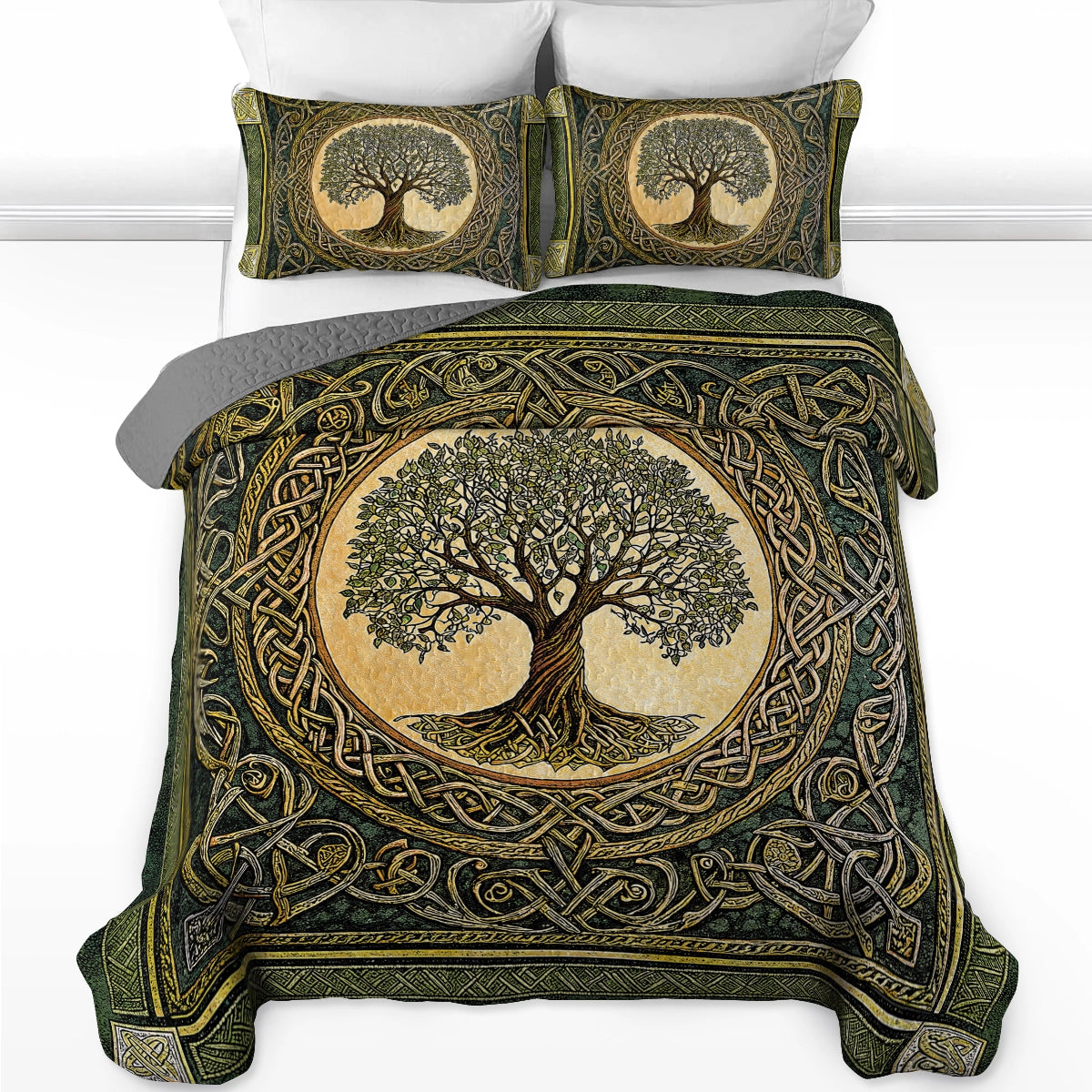 Pajabear Quilt 3-Piece Set The Eternal Celtic Tree of Life