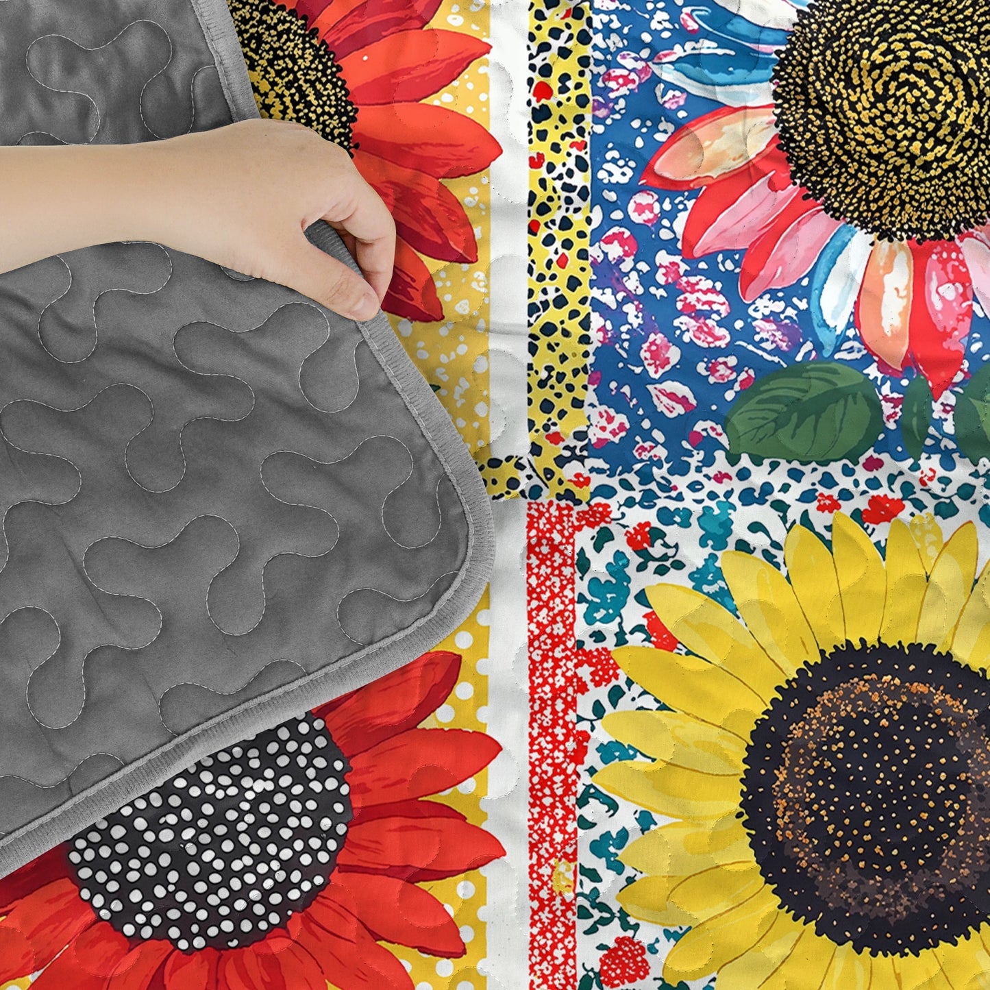 Pajabear Quilt 3-Piece Set Glamorous Sunflowers