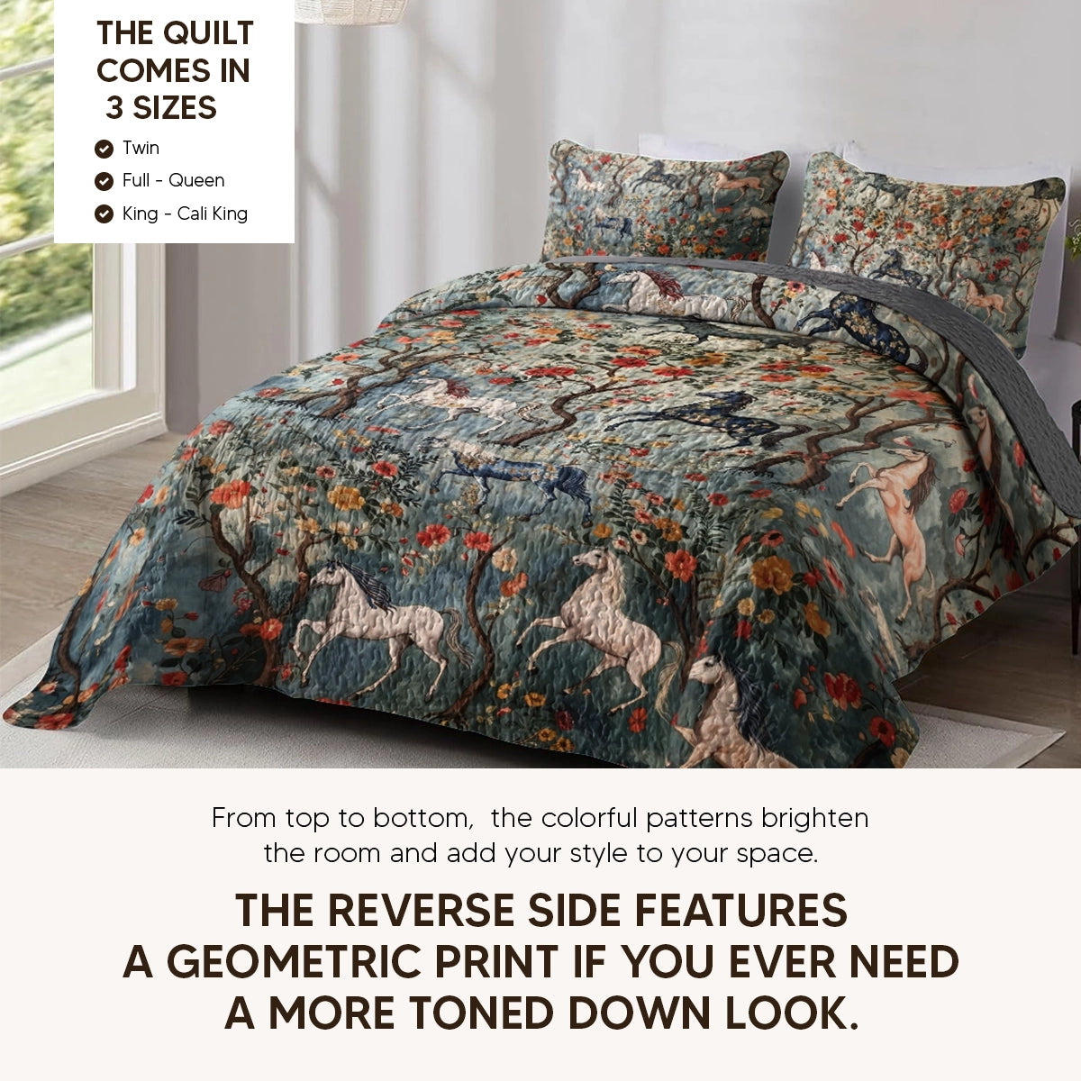 Pajabear Quilt 3-Piece Set Mystical Steeds