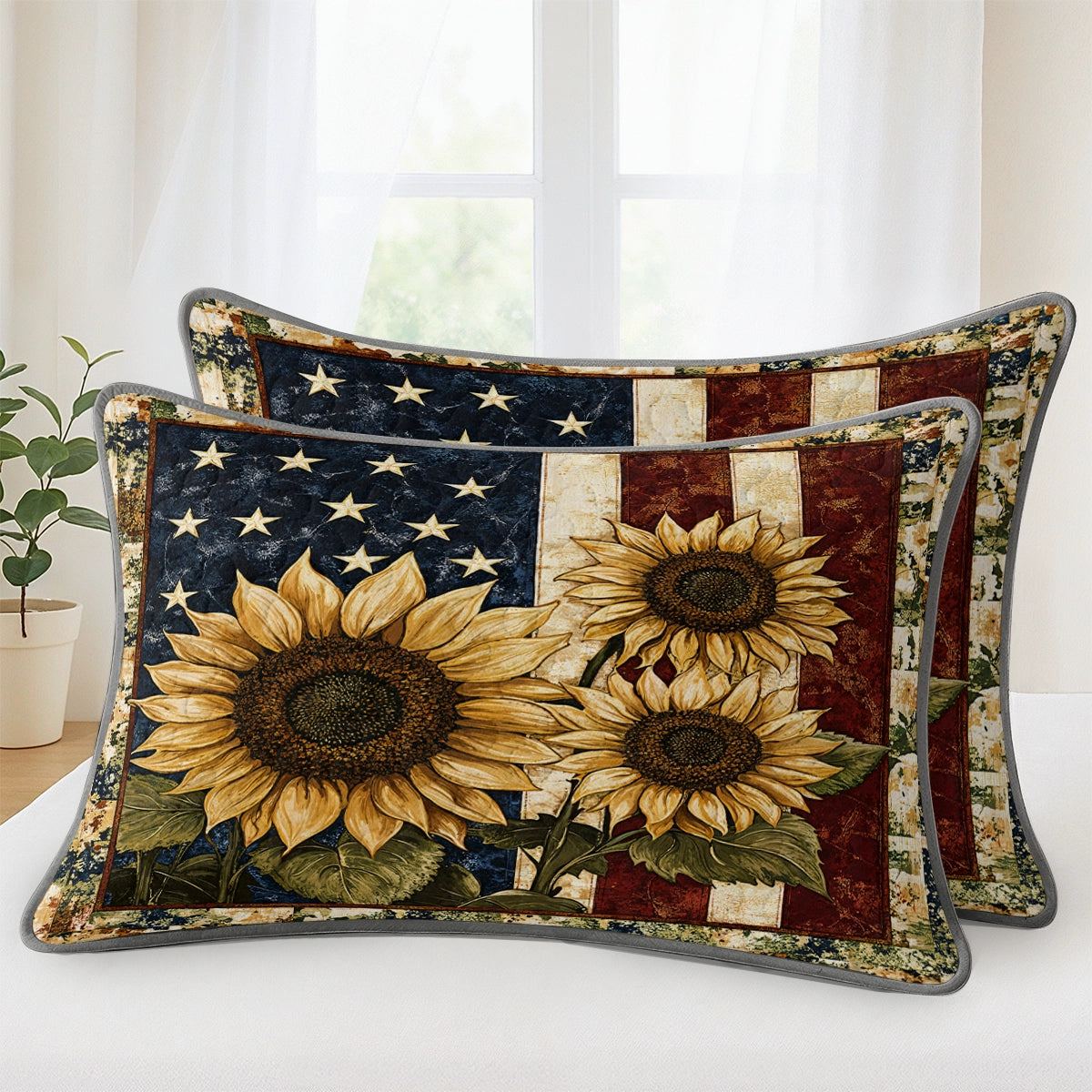 Pajabear Quilt 3-Piece Set American Sunflower