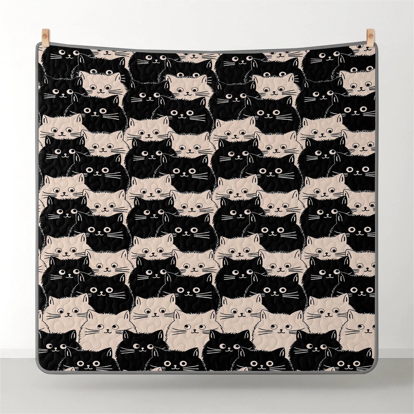 Pajabear Quilt 3-Piece Set Cute Face Cats