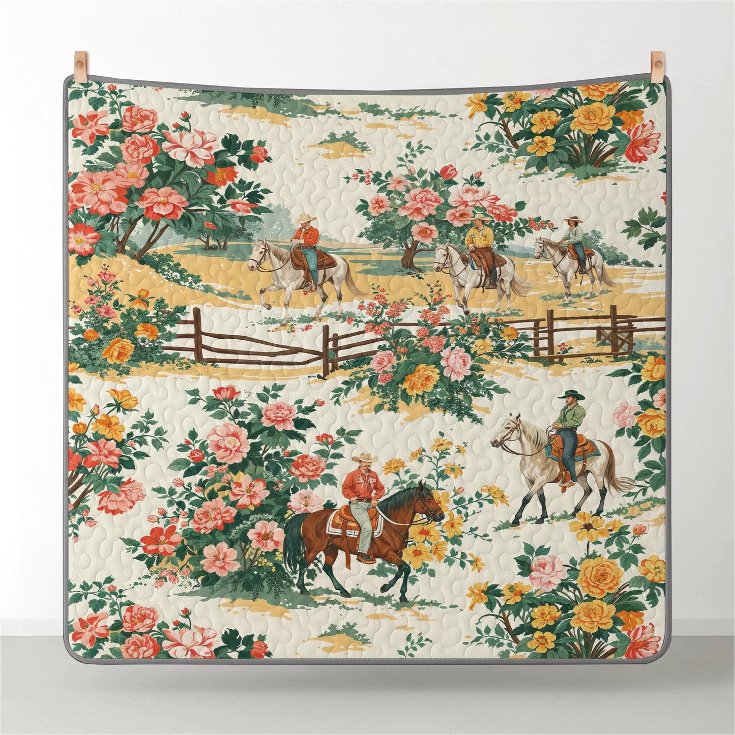 Pajabear Quilt 3-Piece Set Cowboy Flower