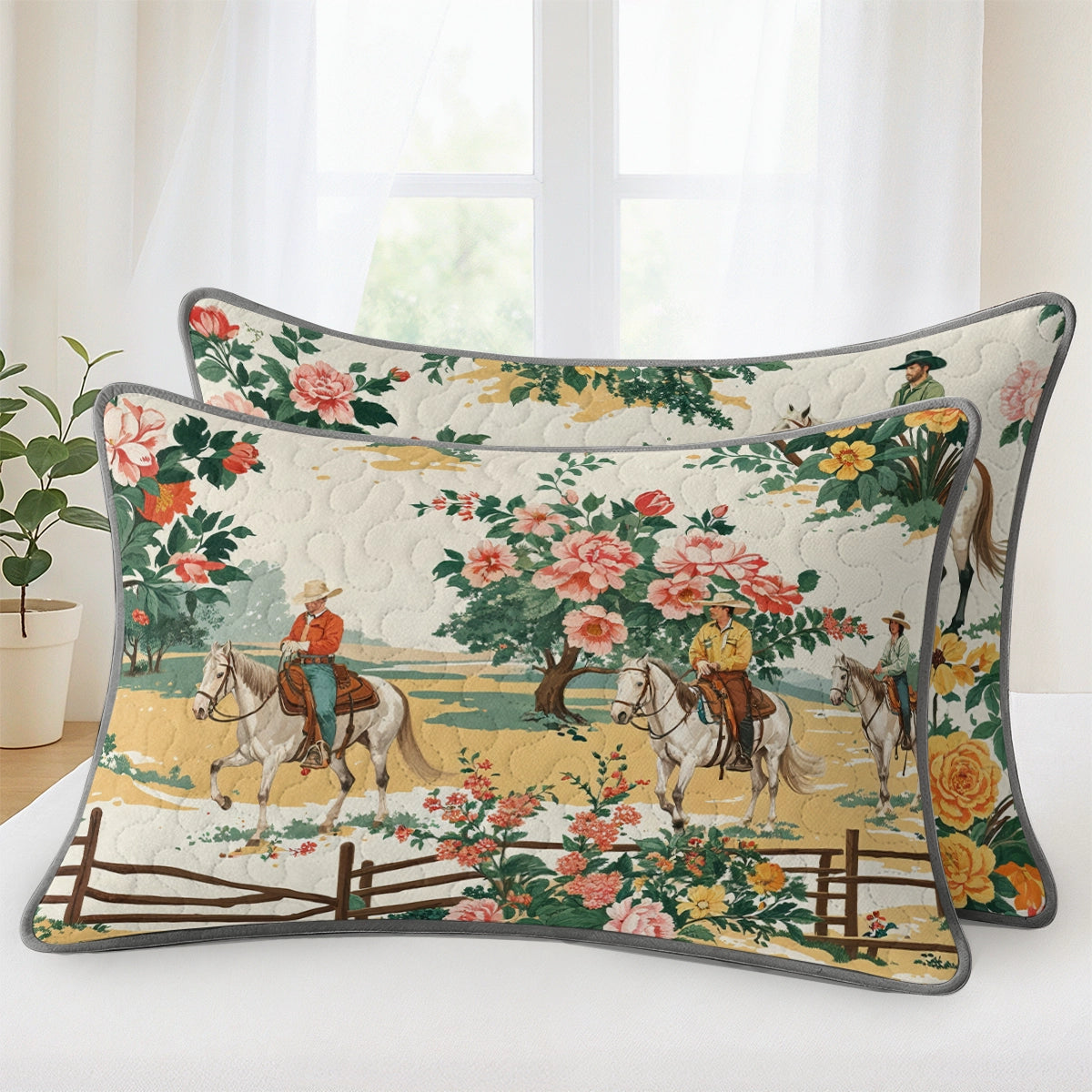 Pajabear Quilt 3-Piece Set Cowboy Flower