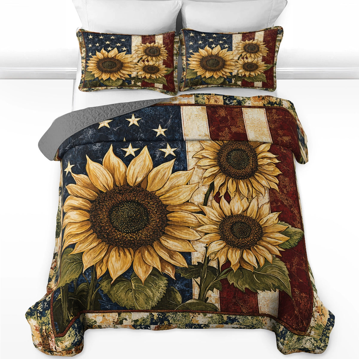 Pajabear Quilt 3-Piece Set American Sunflower