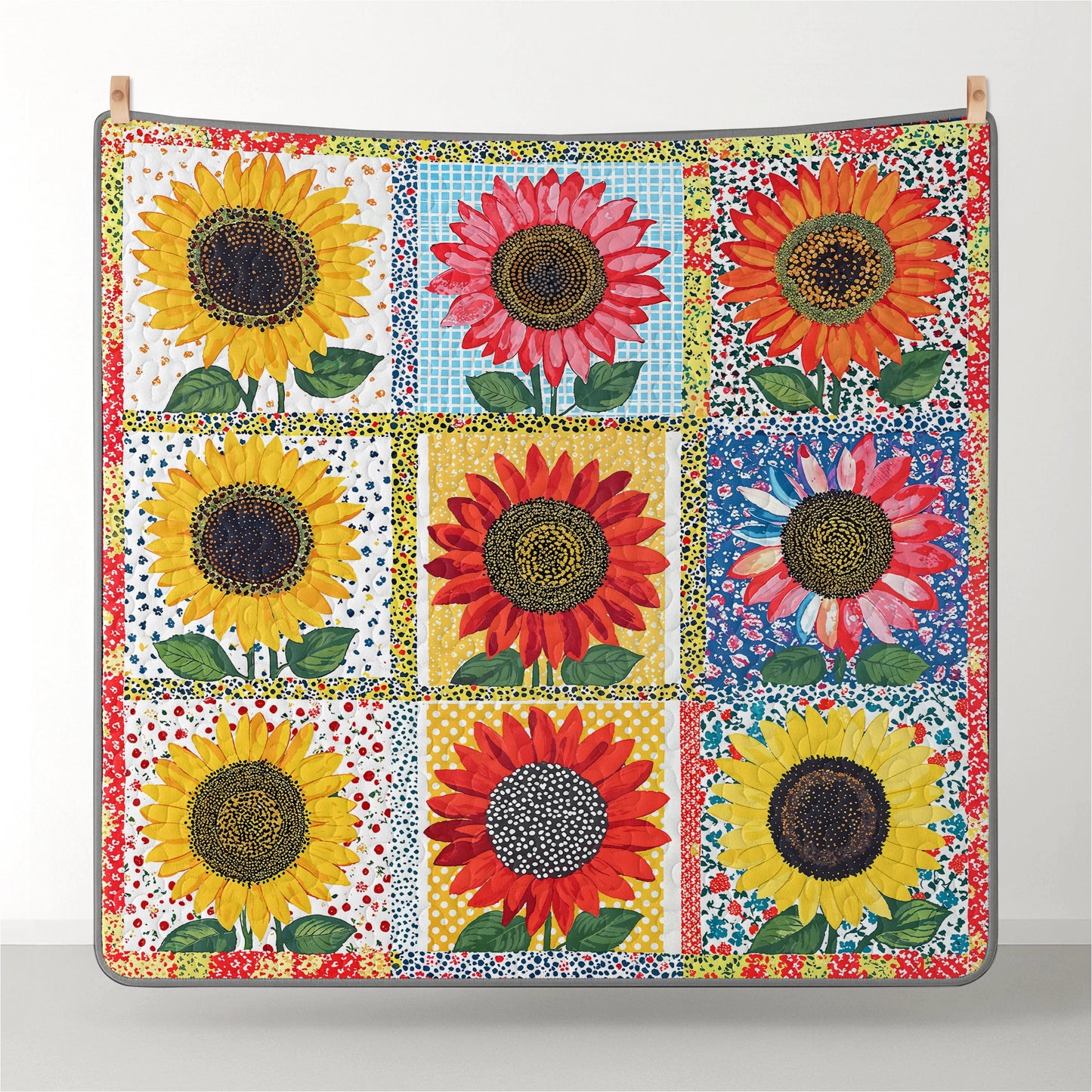 Pajabear Quilt 3-Piece Set Glamorous Sunflowers