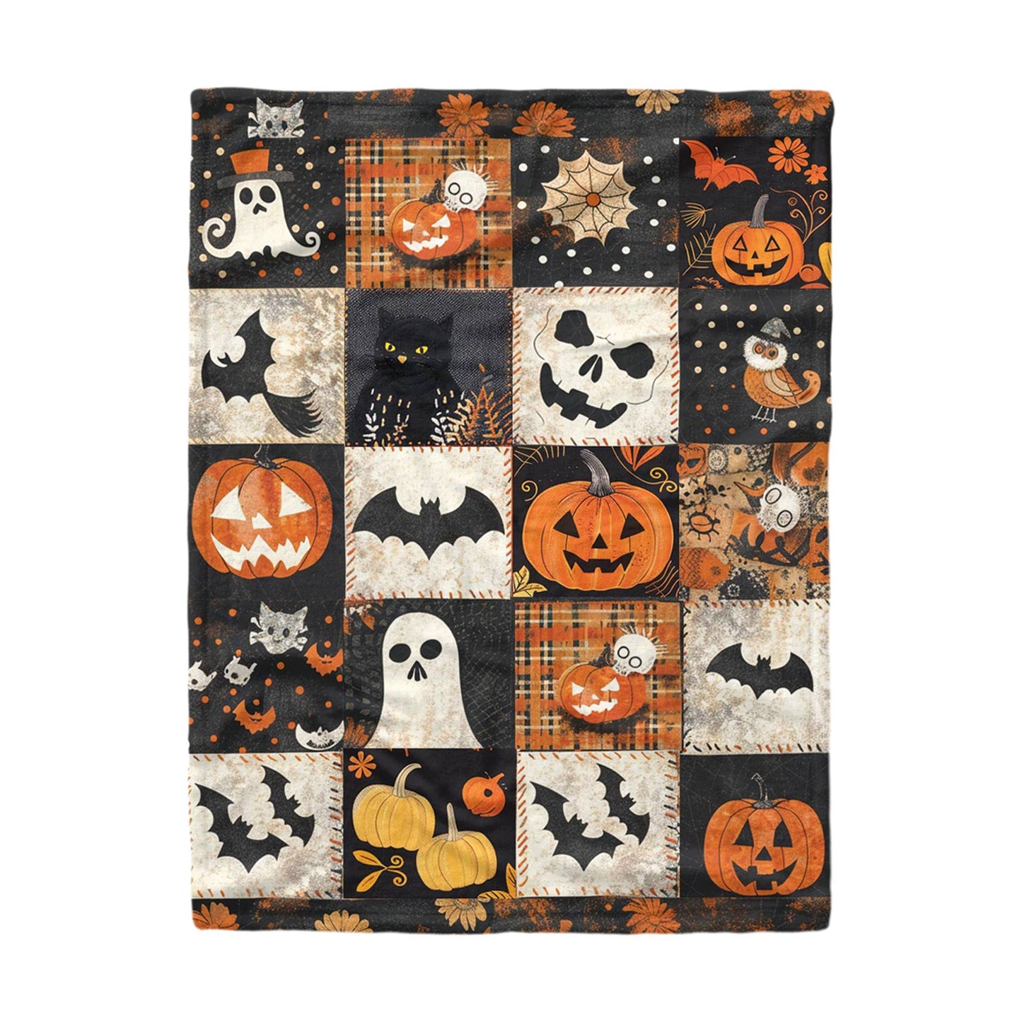 Pajabear Fleece Blanket Spooky Patchwork