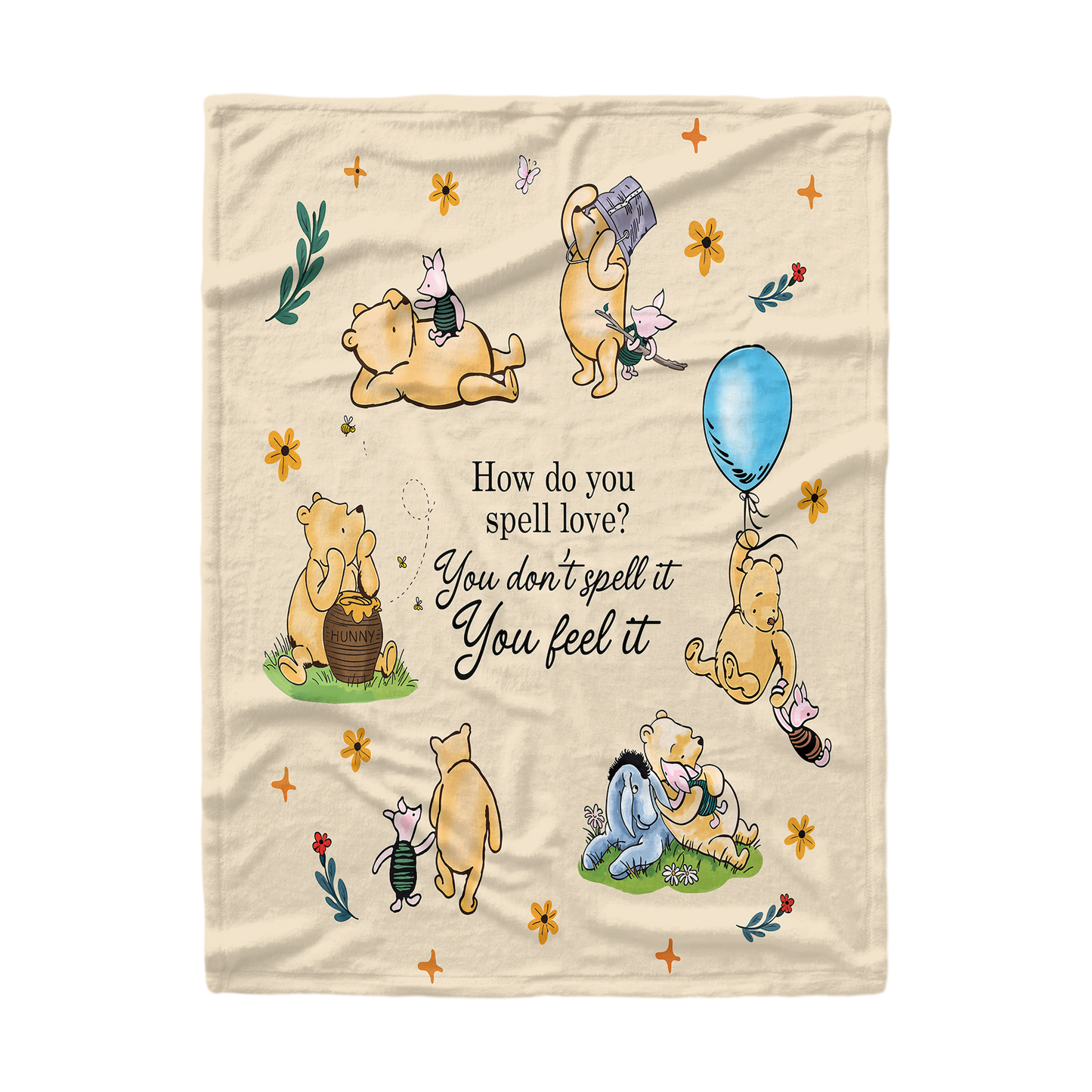 Pajabear Fleece Blanket Pooh The Love