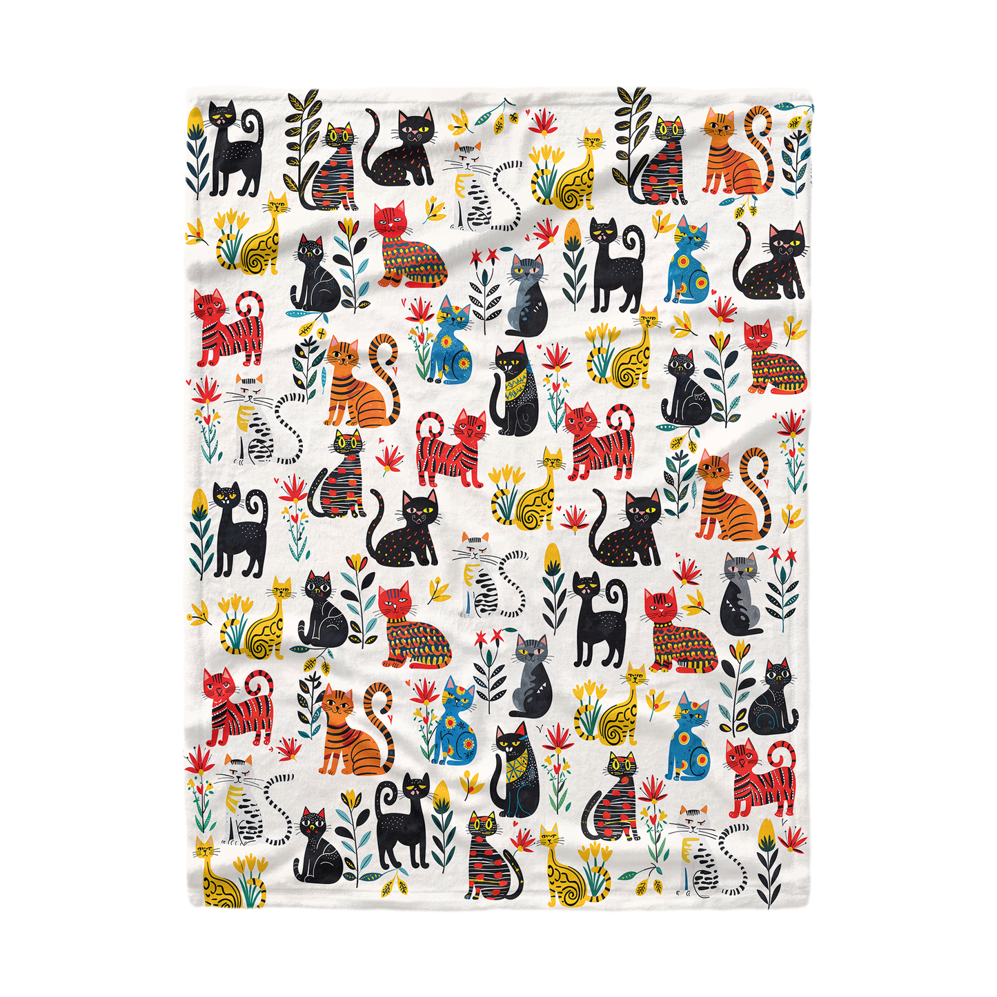 Pajabear Fleece Blanket Cute Whimsical Cat