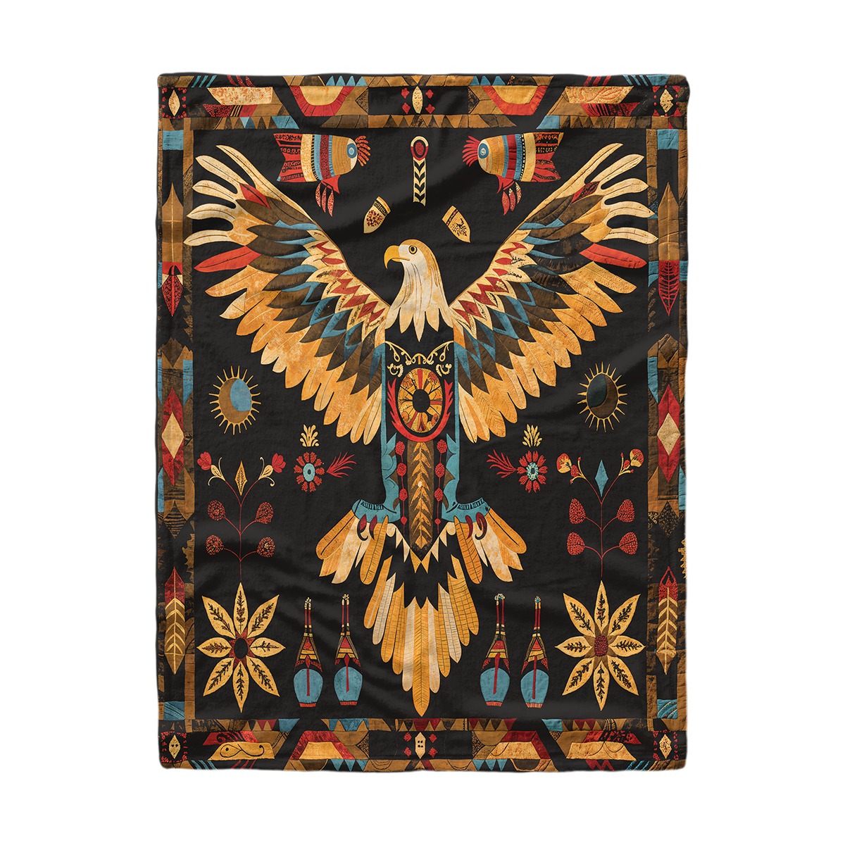 Pajabear Fleece Blanket Tribal Eagle