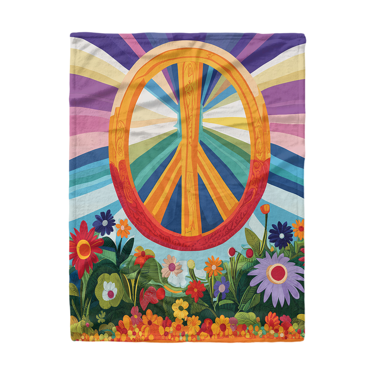 Pajabear Fleece Blanket Peace Bloom