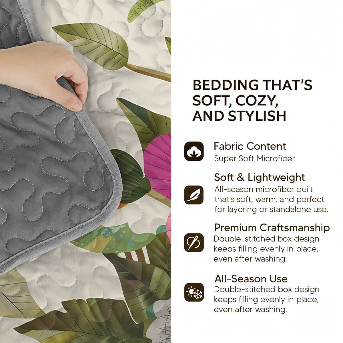 Pajabear Quilt 3-Piece Set Forest Cabin