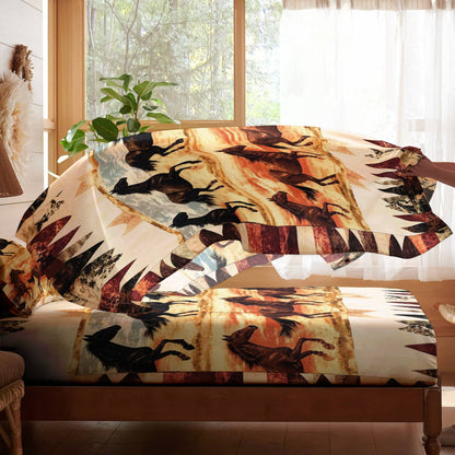 Pajabear 4-Piece Bed Sheet Set Galloping Grace