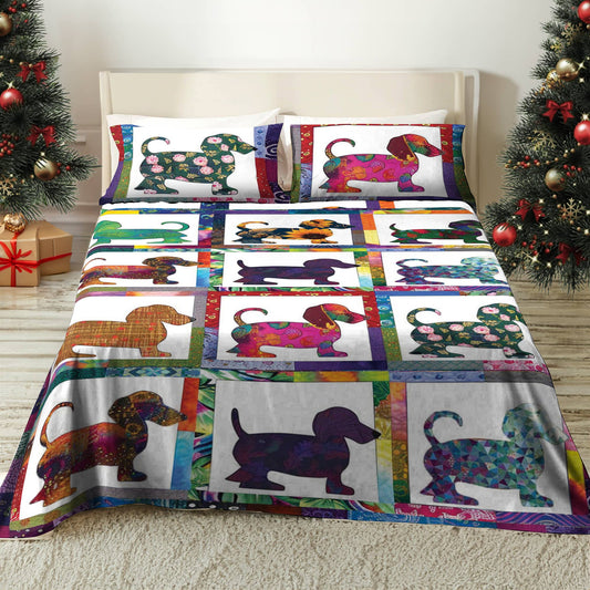 Pajabear 4-Piece Bed Sheet Set Dachshund Dreams