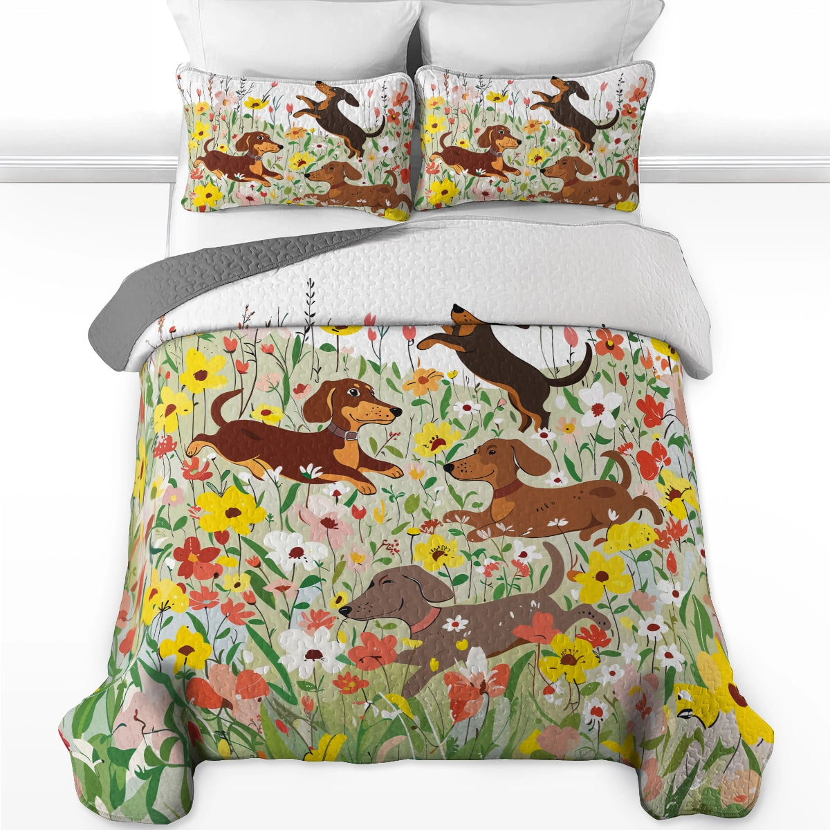 Pajabear Quilt 3-Piece Set Spring Pup Joy