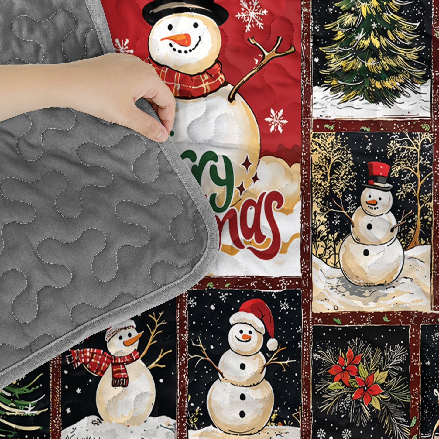 Pajabear Quilt 3-Piece Set Snowman's Cozy Christmas