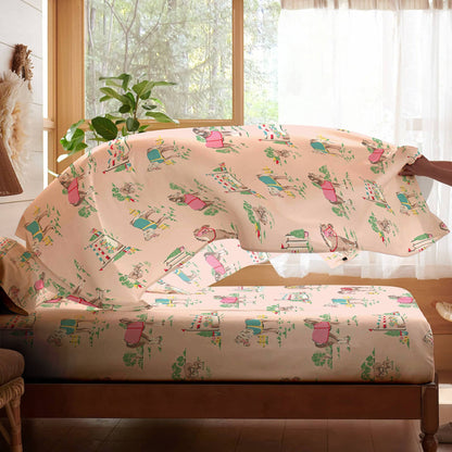 Pajabear 4-Piece Bed Sheet Set Horse Racing