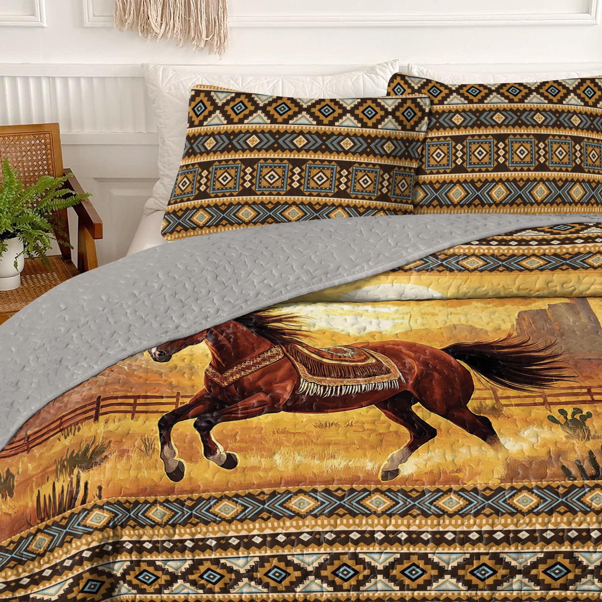 Pajabear Quilt 3-Piece Set Spirit Horse