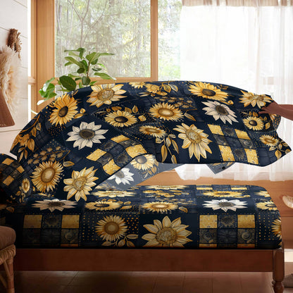 Pajabear 4-Piece Bed Sheet Set Inelegance Sunflowers
