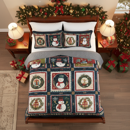 Pajabear Quilt 3-Piece Set The Snowman’s Gift