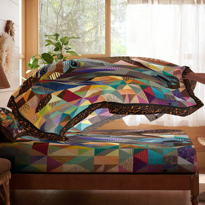 Pajabear 4-Piece Bed Sheet Set Colorful Horse