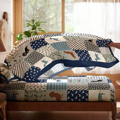 Pajabear 4-Piece Bed Sheet Set Dachshund Delight